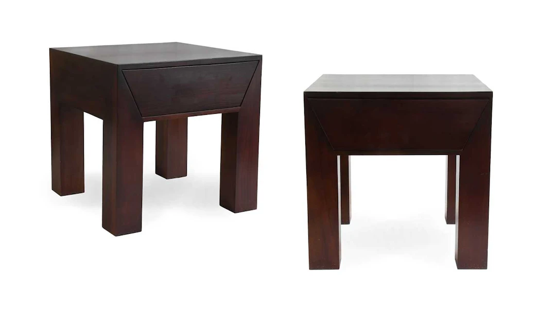 A Pair of Contemporary Stained Mahogany Bedside Tables