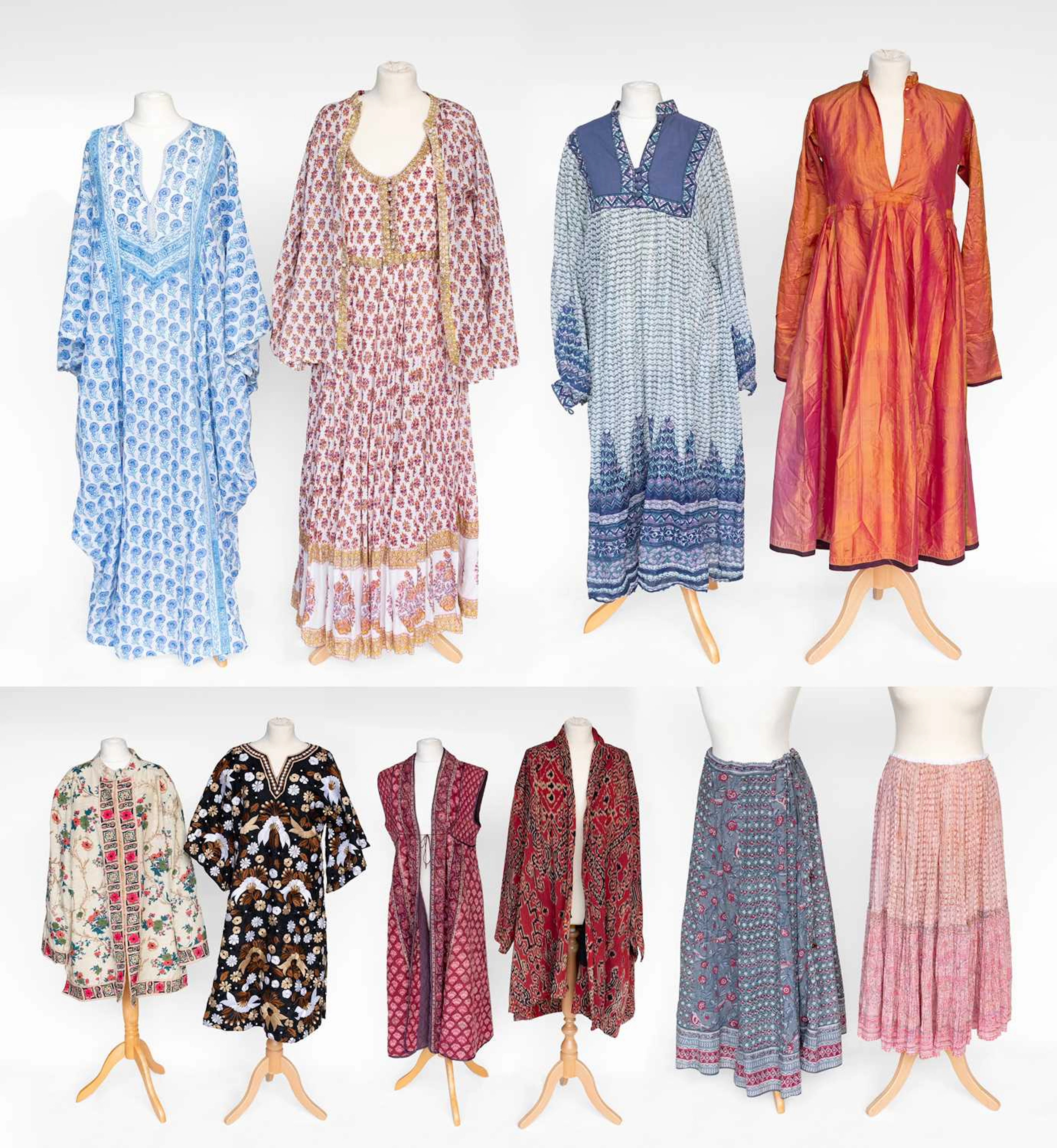20th Century Decorative Eastern Cotton and Silk Clothing, Inside Out