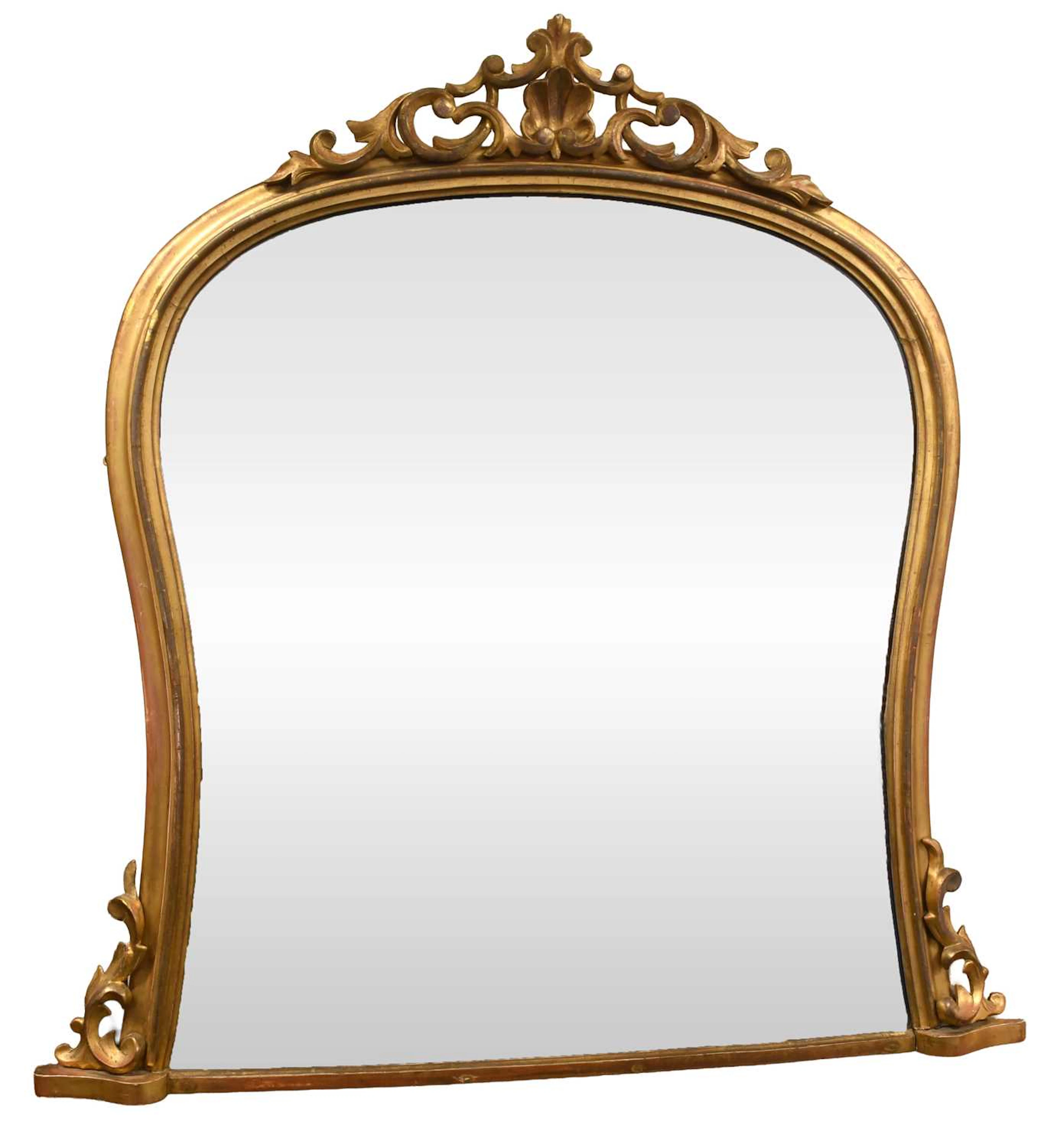 A Gilt Framed Overmantel Mirror, 19th century