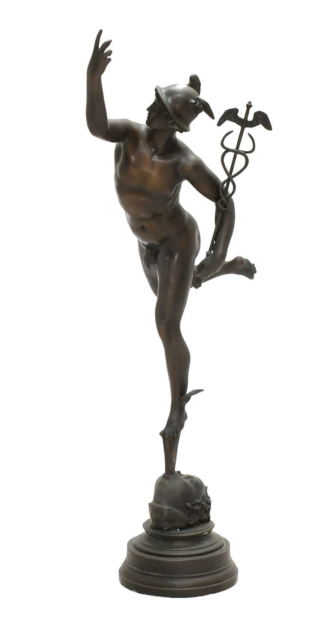 After Giambologna (1529-1608): A Bronzed Metal Figure of Mercury, modern