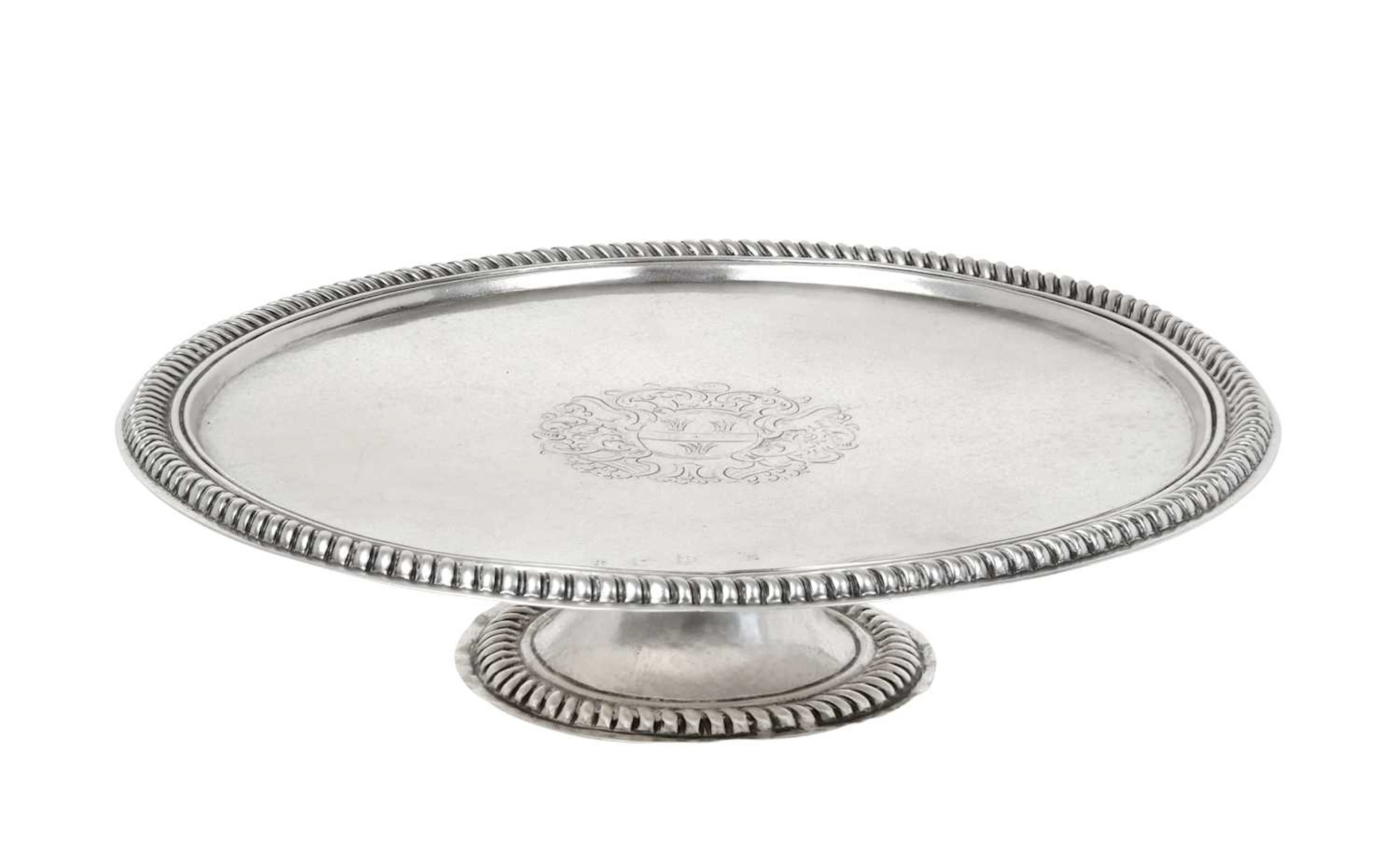 A William III Silver Tazza Maker's Mark Worn, London, 1698, Maker's