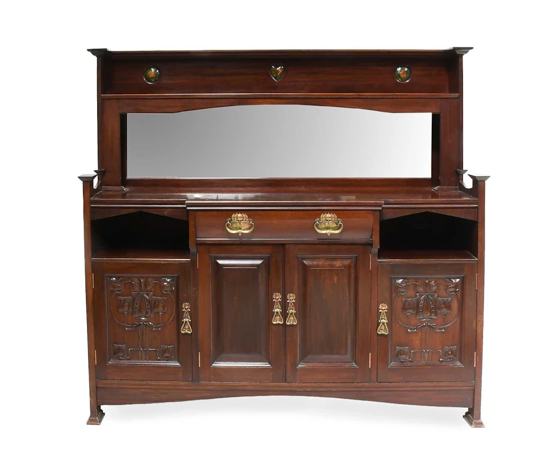 An Art Nouveau Shapland & Petter Ltd of Barnstable Mahogany Buffet Sideboard