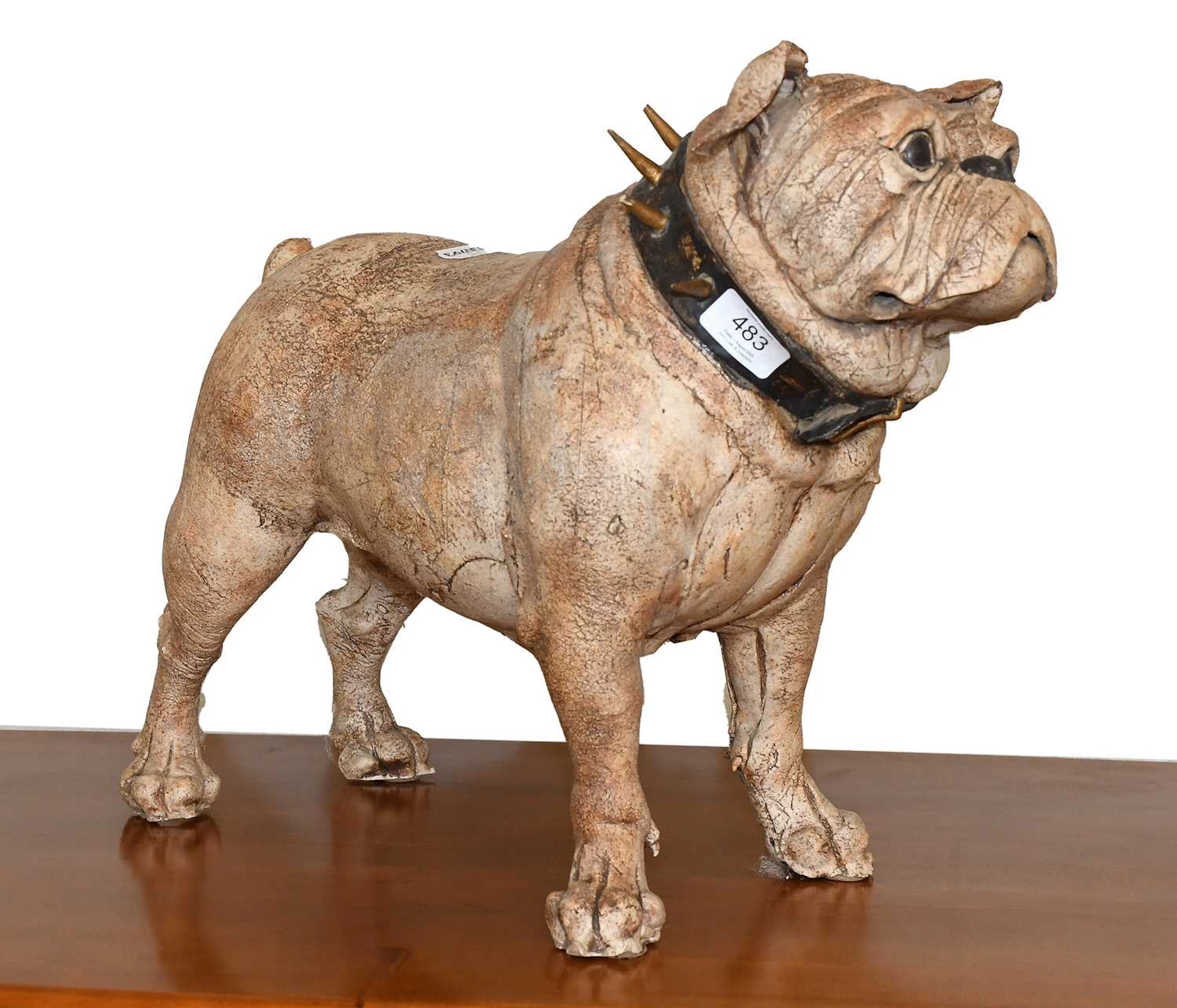 A Raku Sculpture of a Bulldog