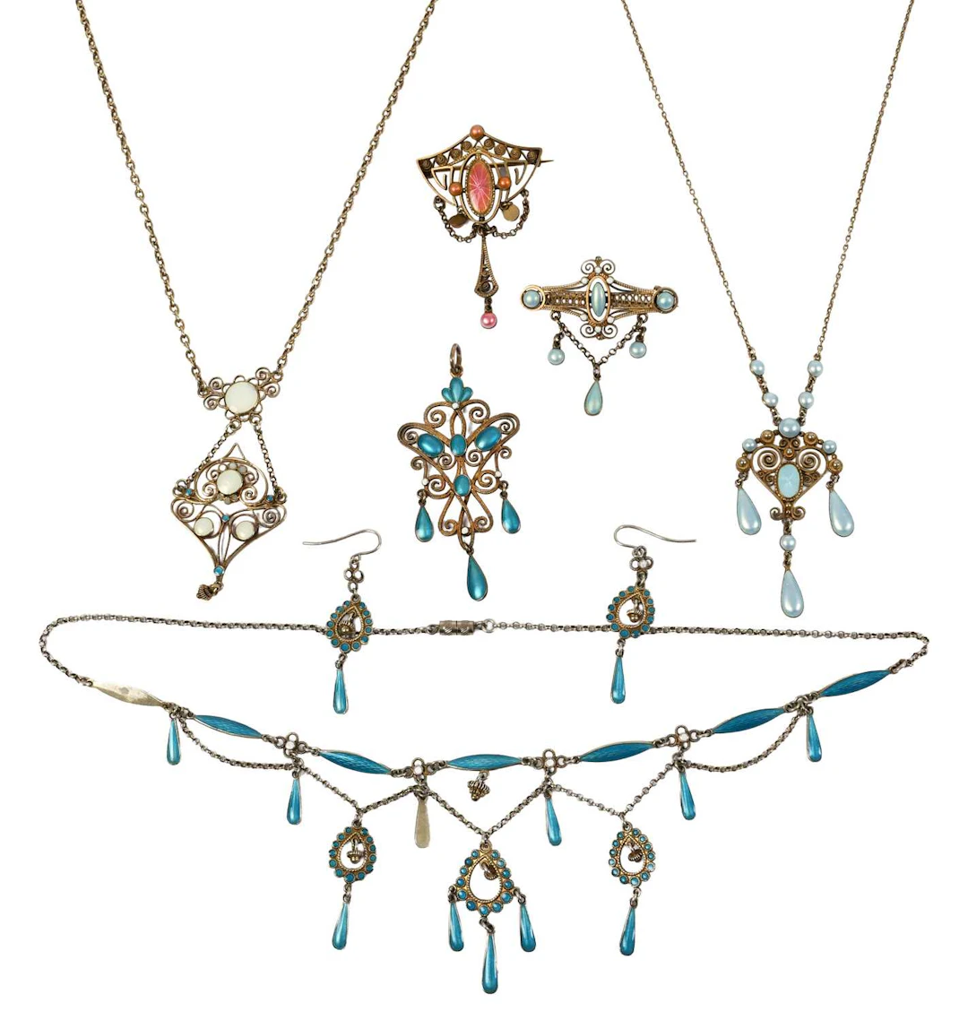 A Quantity of Enamel Jewellery, by Norwegian Jeweller Marius Hammer