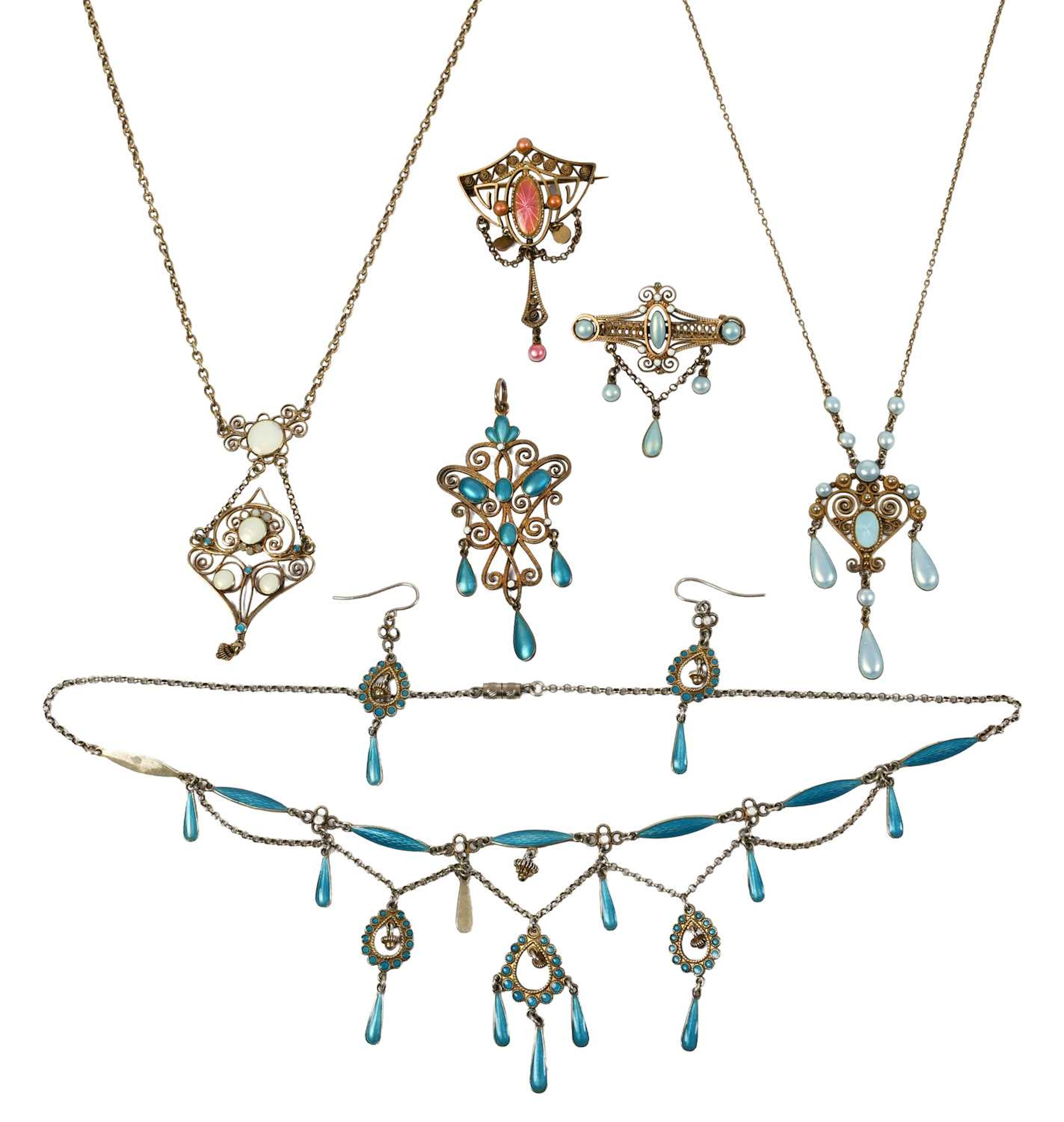 A Quantity of Enamel Jewellery, by Norwegian Jeweller Marius Hammer