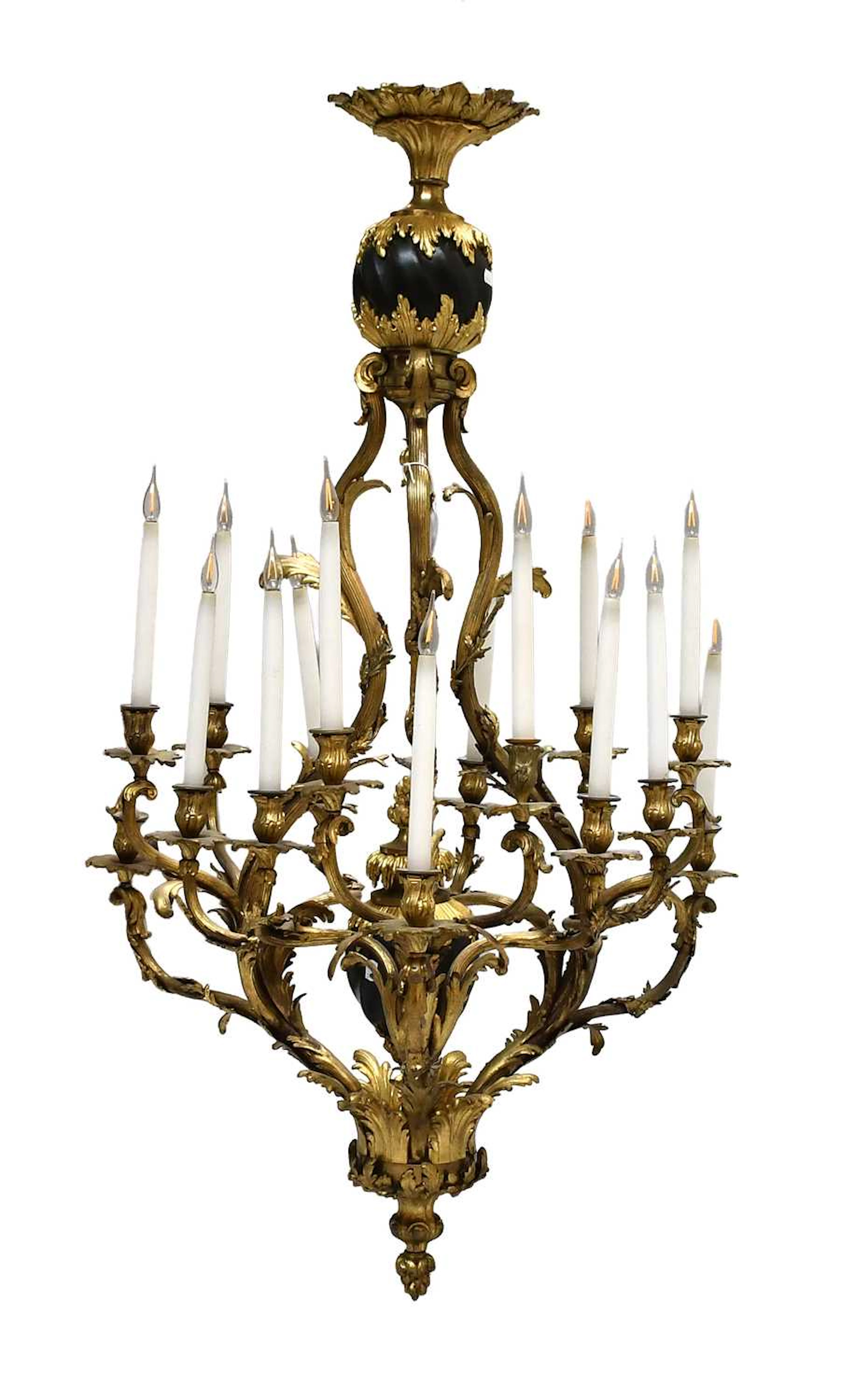 A 19th Century French Ormolu and Bronzed Metal Chandelier, in Louis XVI style
