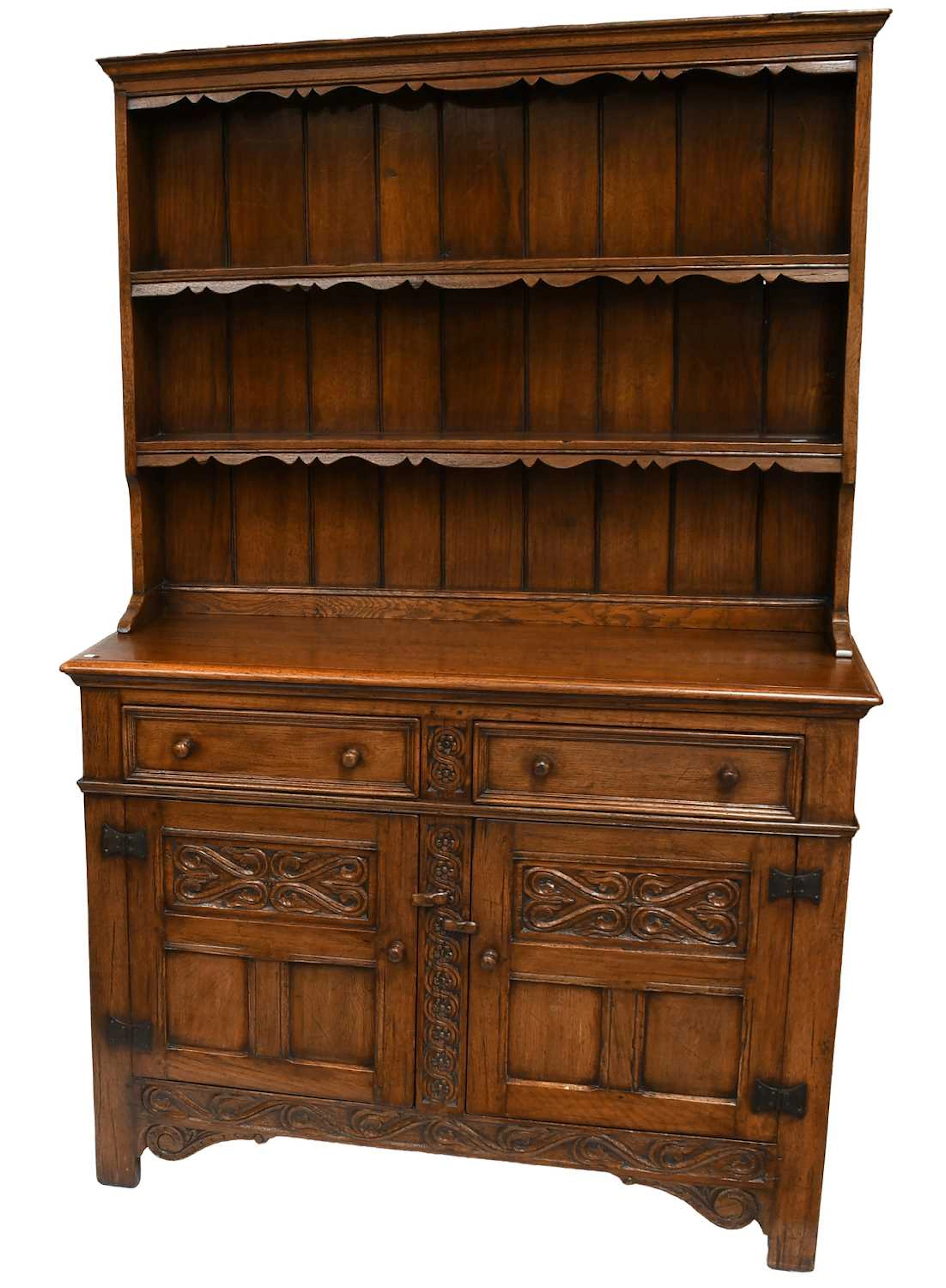 An Oak Titchmarsh & Goodwin Style Dresser and Rack