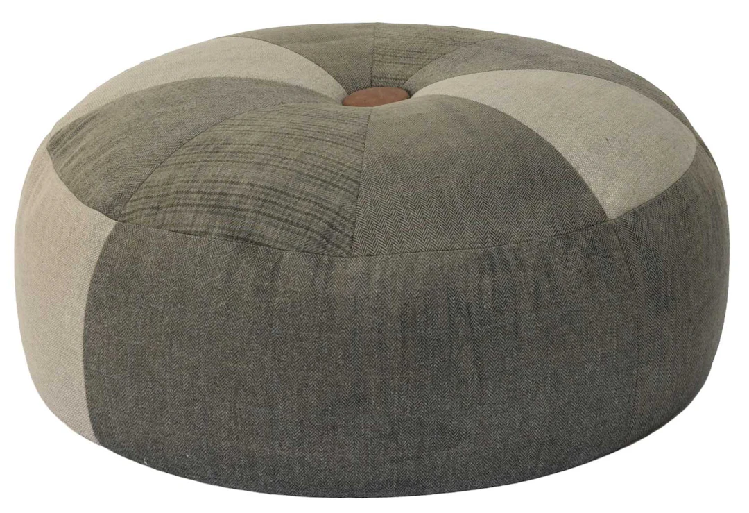 A Large Harris Tweed "Pumpkin" Pouffe