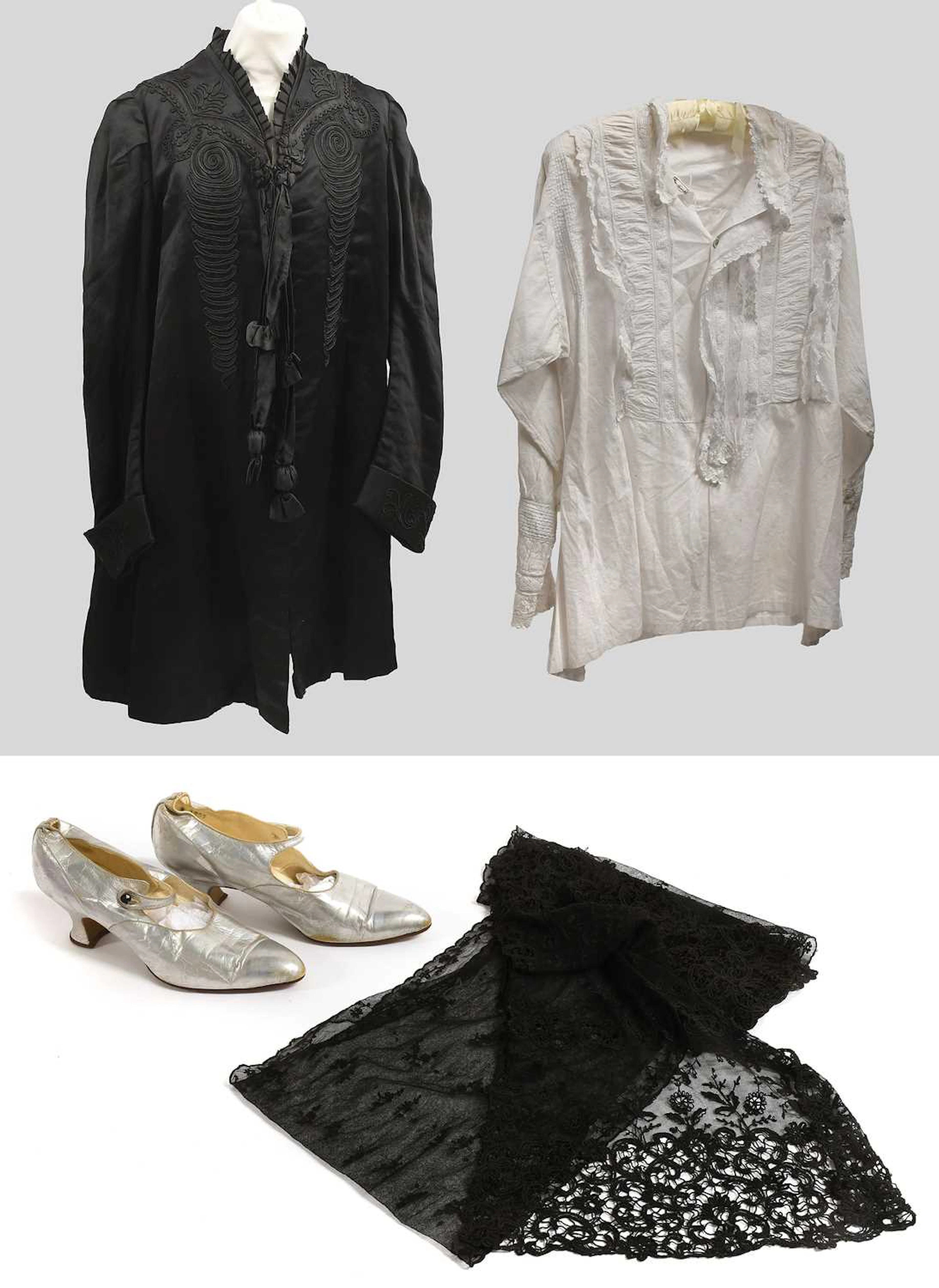 19th Century and Later Costume, Dale & Walker, Hull Victorian Black Silk Coat