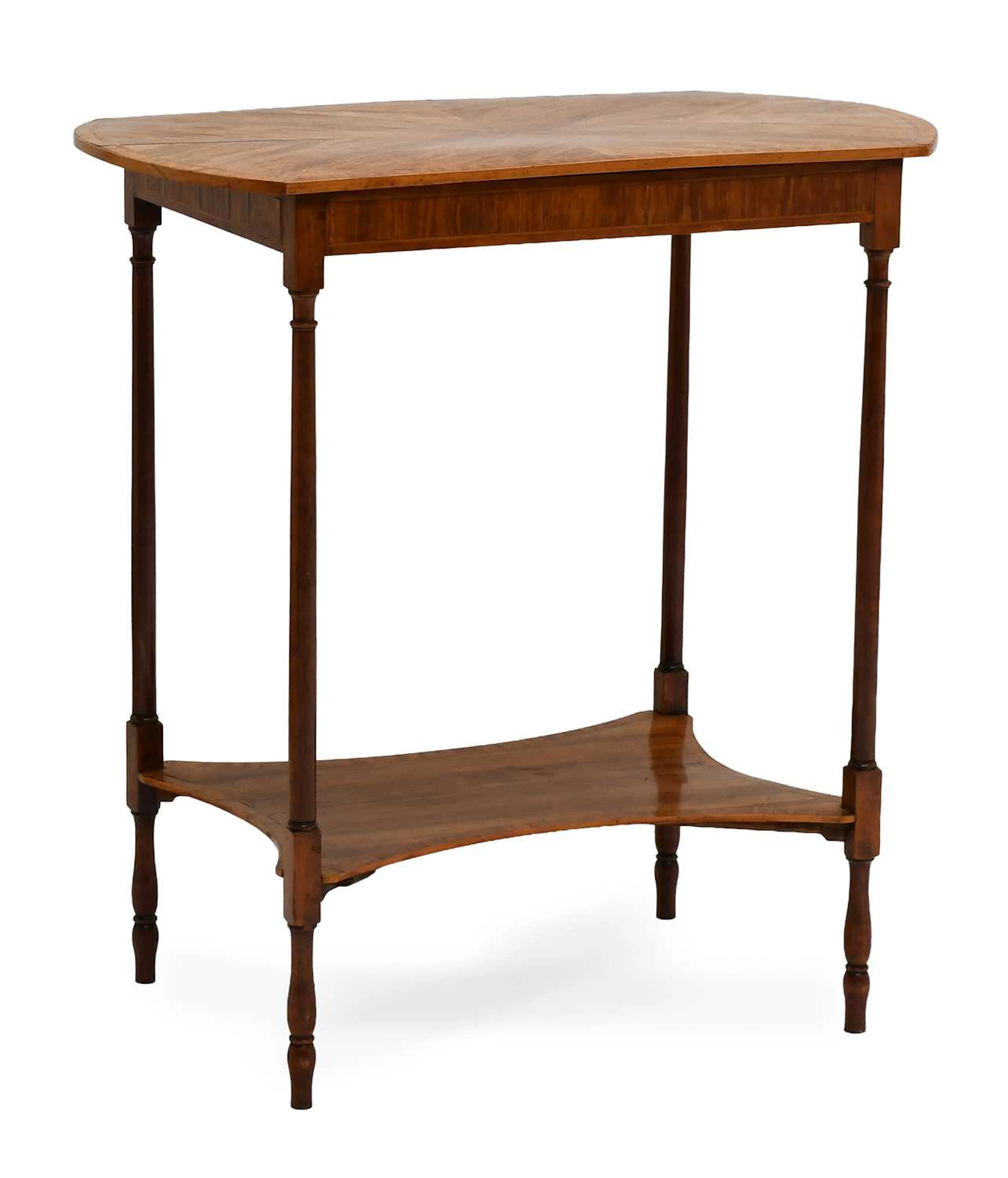 A George III Sheraton Period Kingwood and Satinwood-Banded Two-Tier