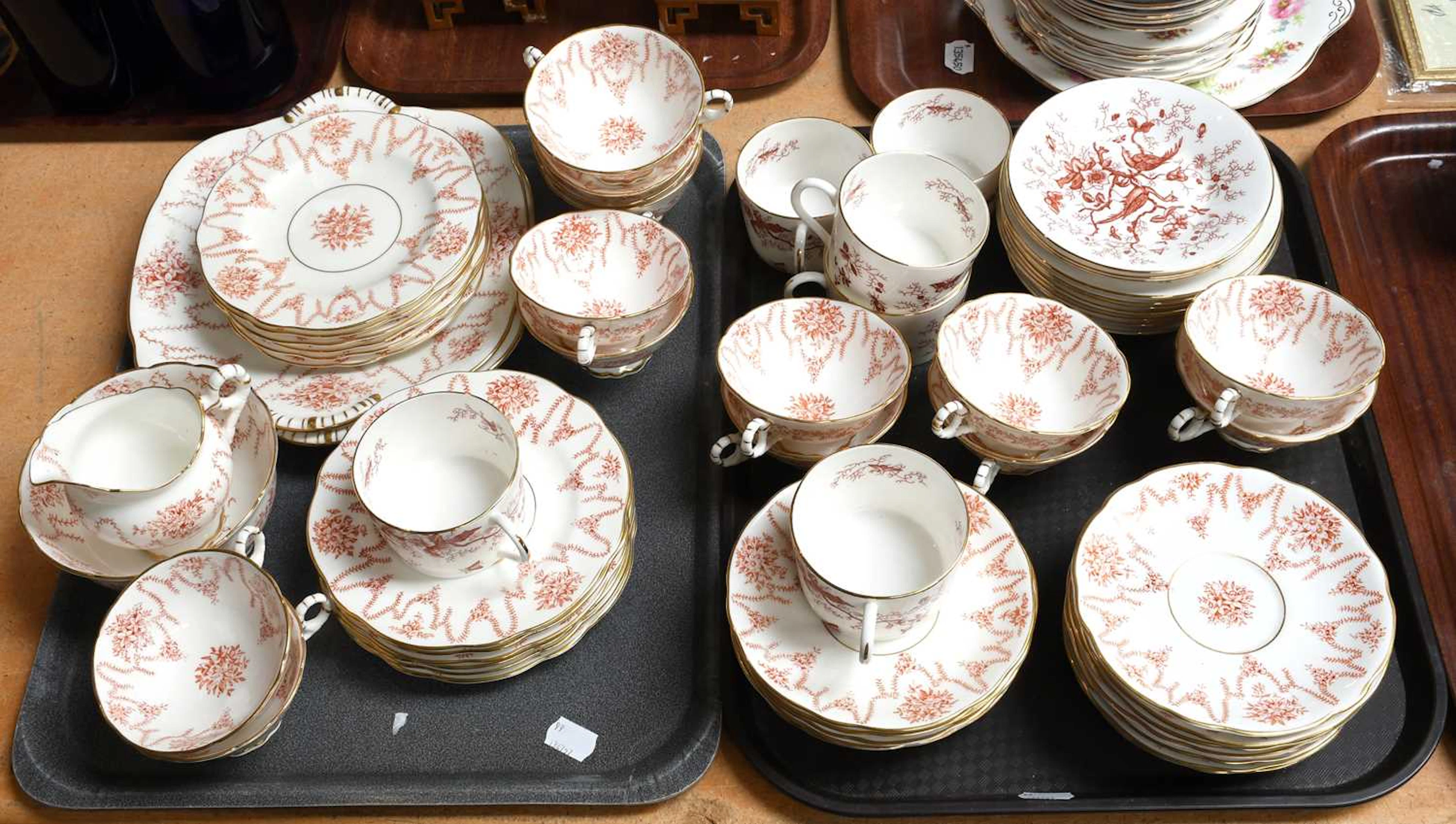 A Coalport Porcelain 12-Place Teaset, late 19th century