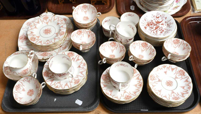A Coalport Porcelain 12-Place Teaset, late 19th century