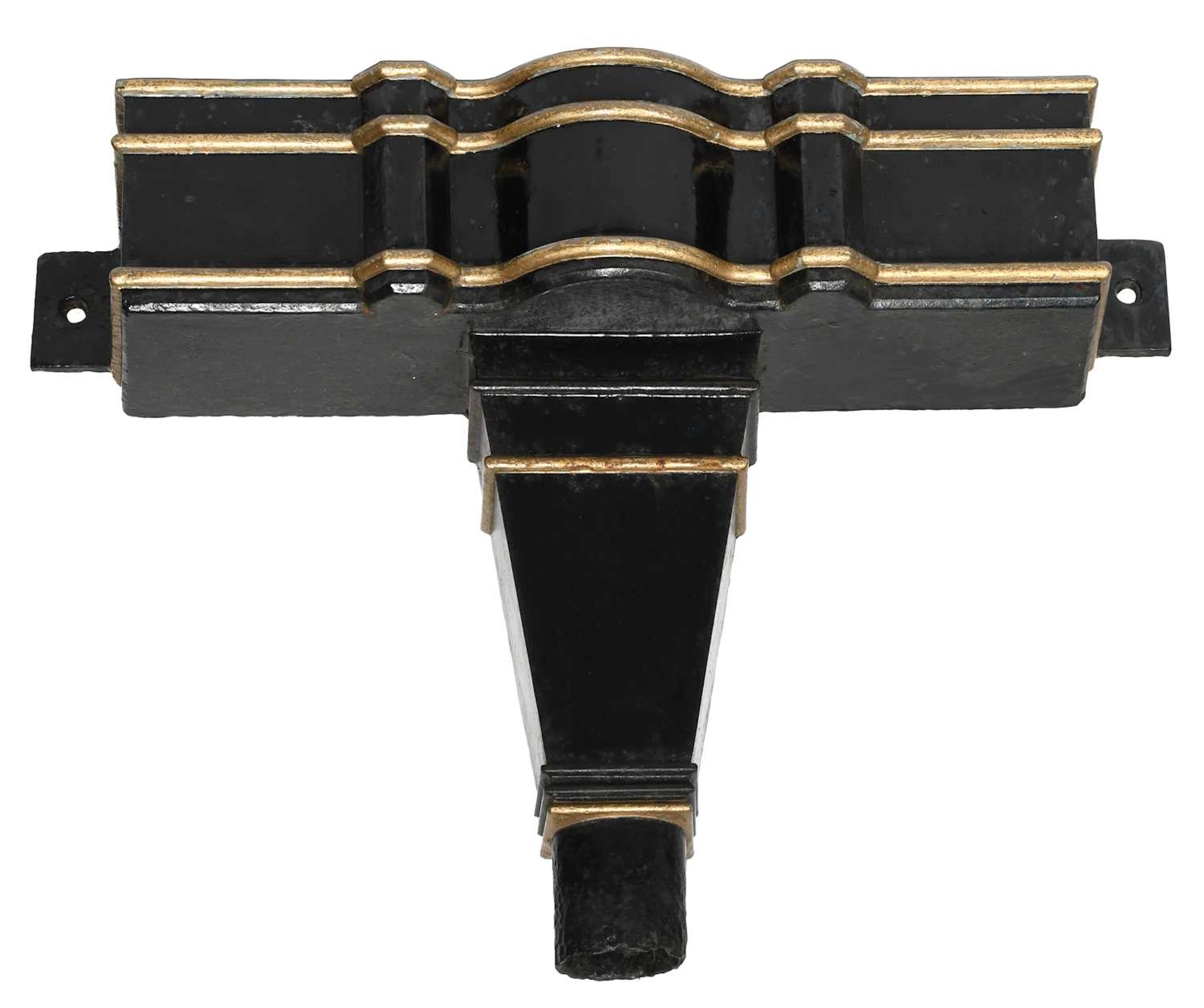 A Black and Gilt Painted Cast Iron Hopper, 19th century