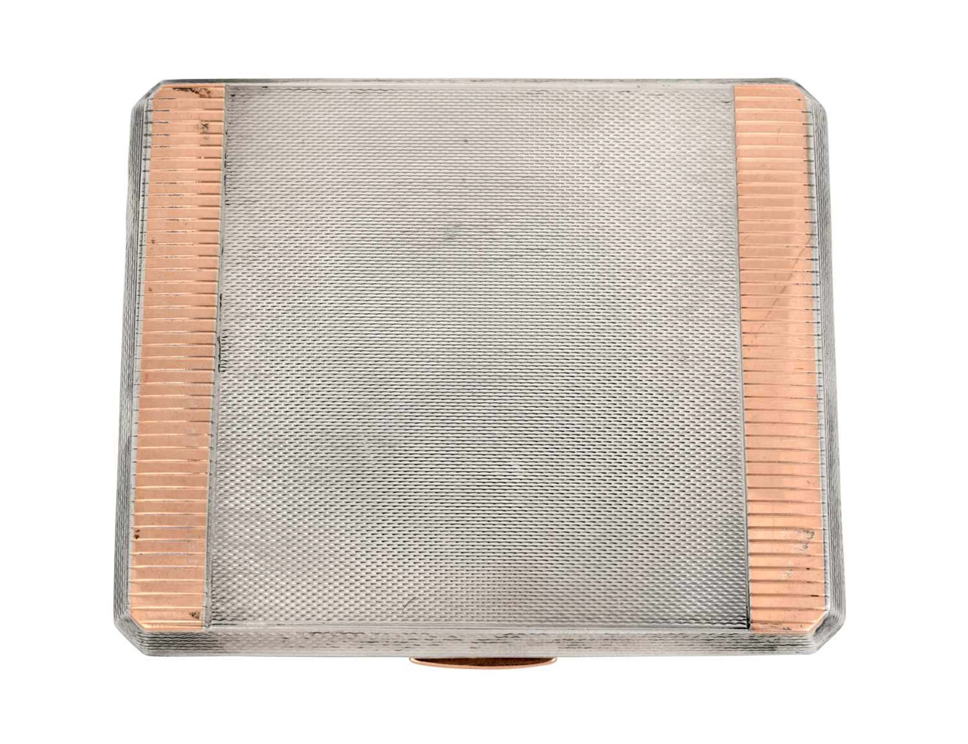 A George VI Parcel-Gilt Silver Cigarette-Case Maker's Mark HK, Birmingham