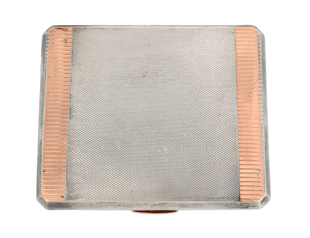 A George VI Parcel-Gilt Silver Cigarette-Case Maker's Mark HK, Birmingham