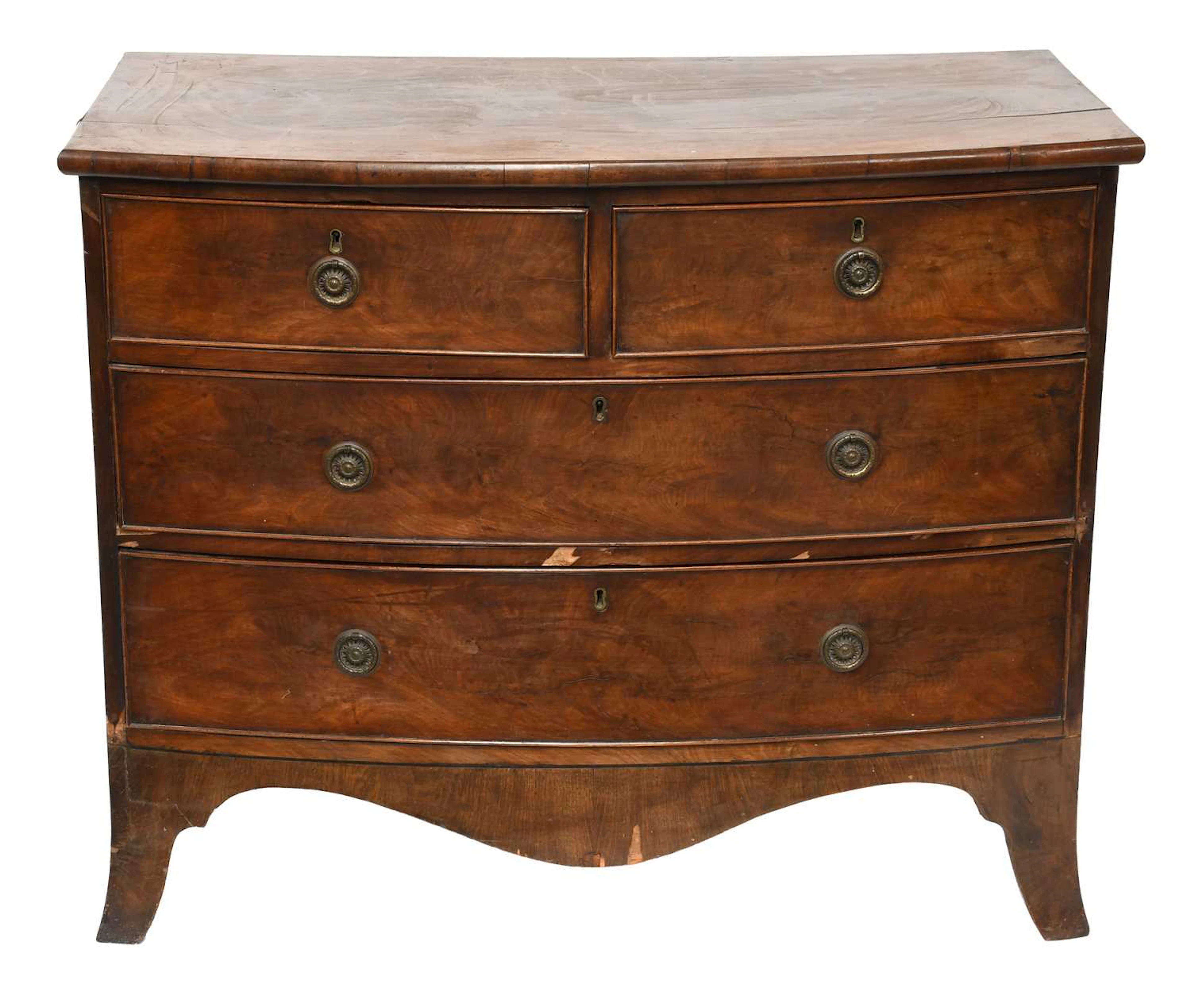 A 19th Century Mahogany Bow Front Chest of Drawers
