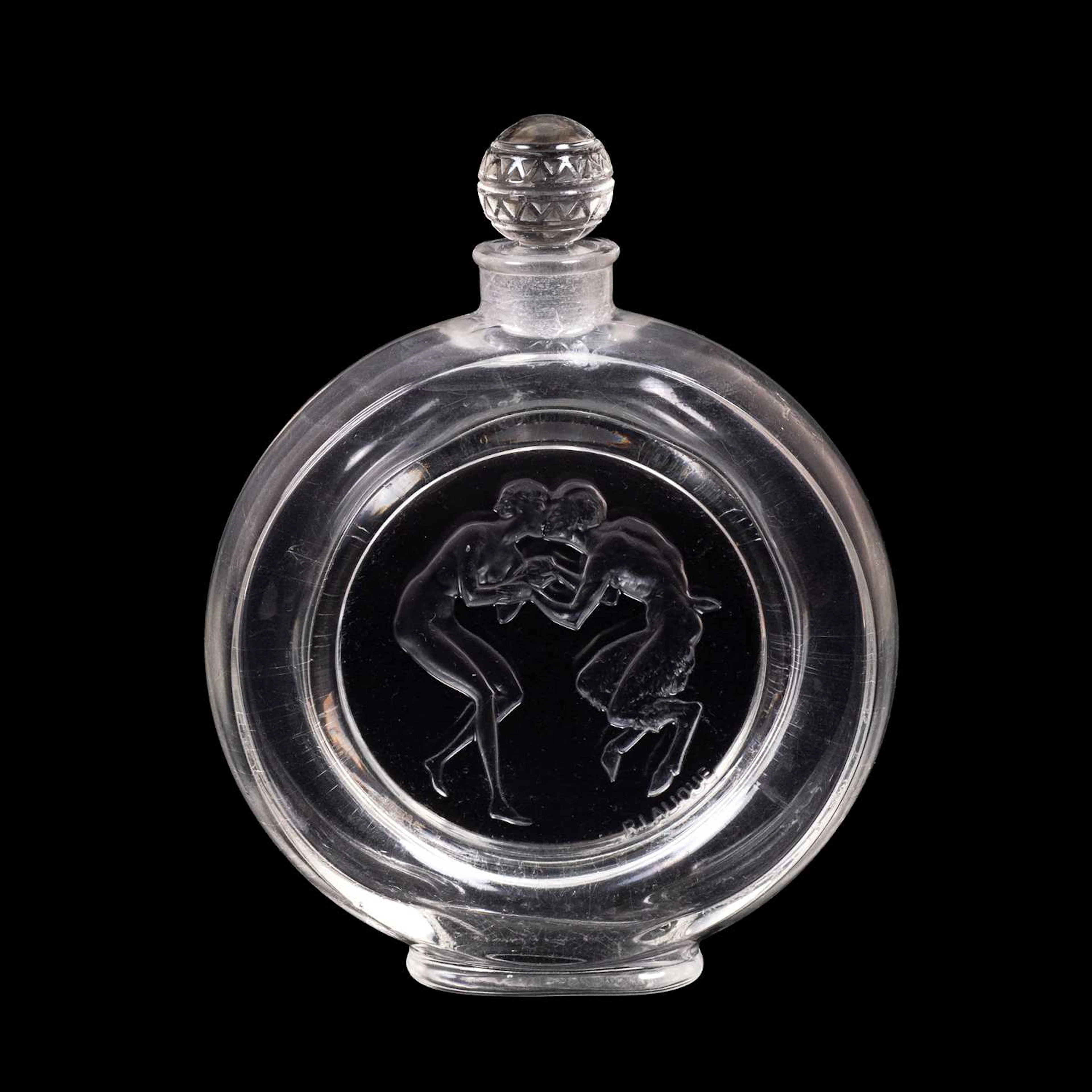 René Lalique (French, 1860-1945): A Le Baiser du Faune 2 Perfume Bottle