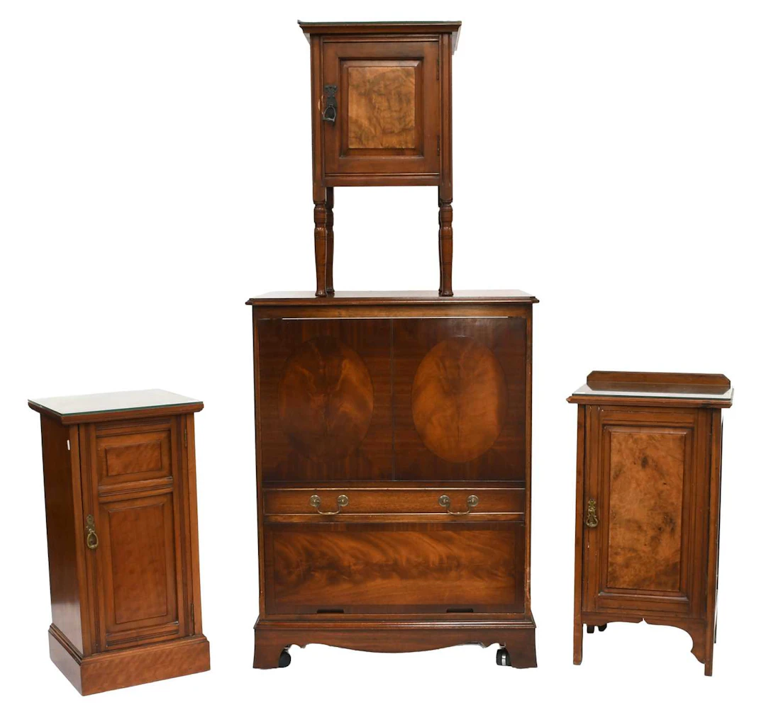 Three Mahogany Bedside Cupboards