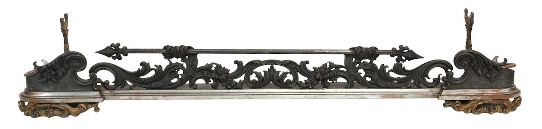 A Large Steel and Cast Iron Fire Fender, 19th century