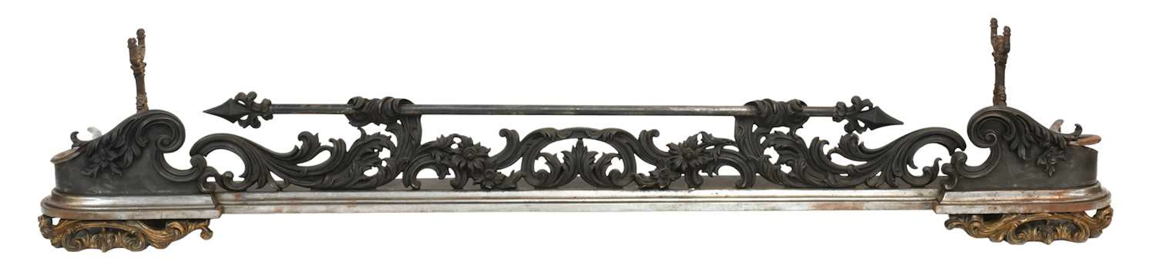 A Large Steel and Cast Iron Fire Fender, 19th century