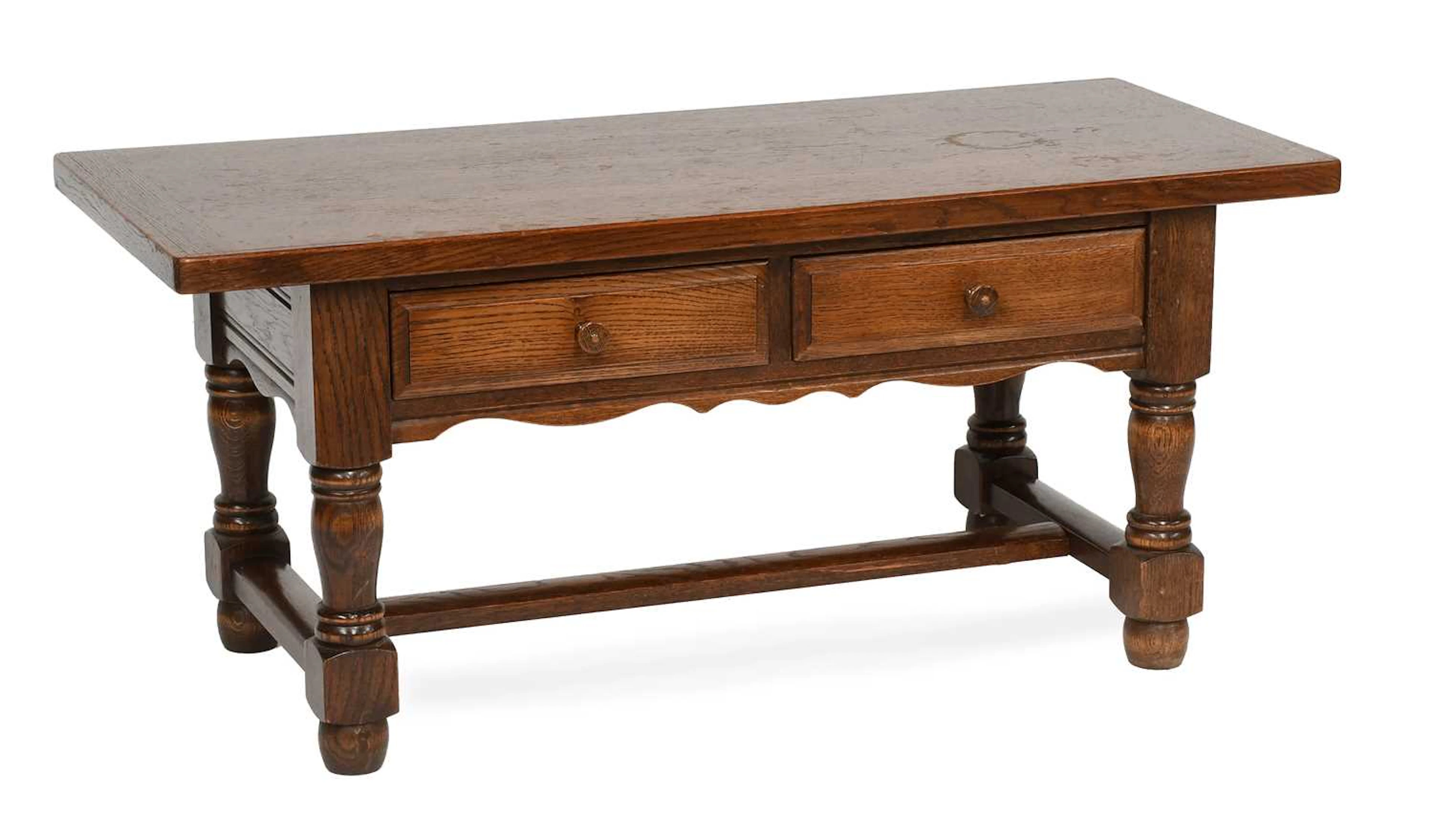 A Modern Two-Drawer Oak Coffee Table
