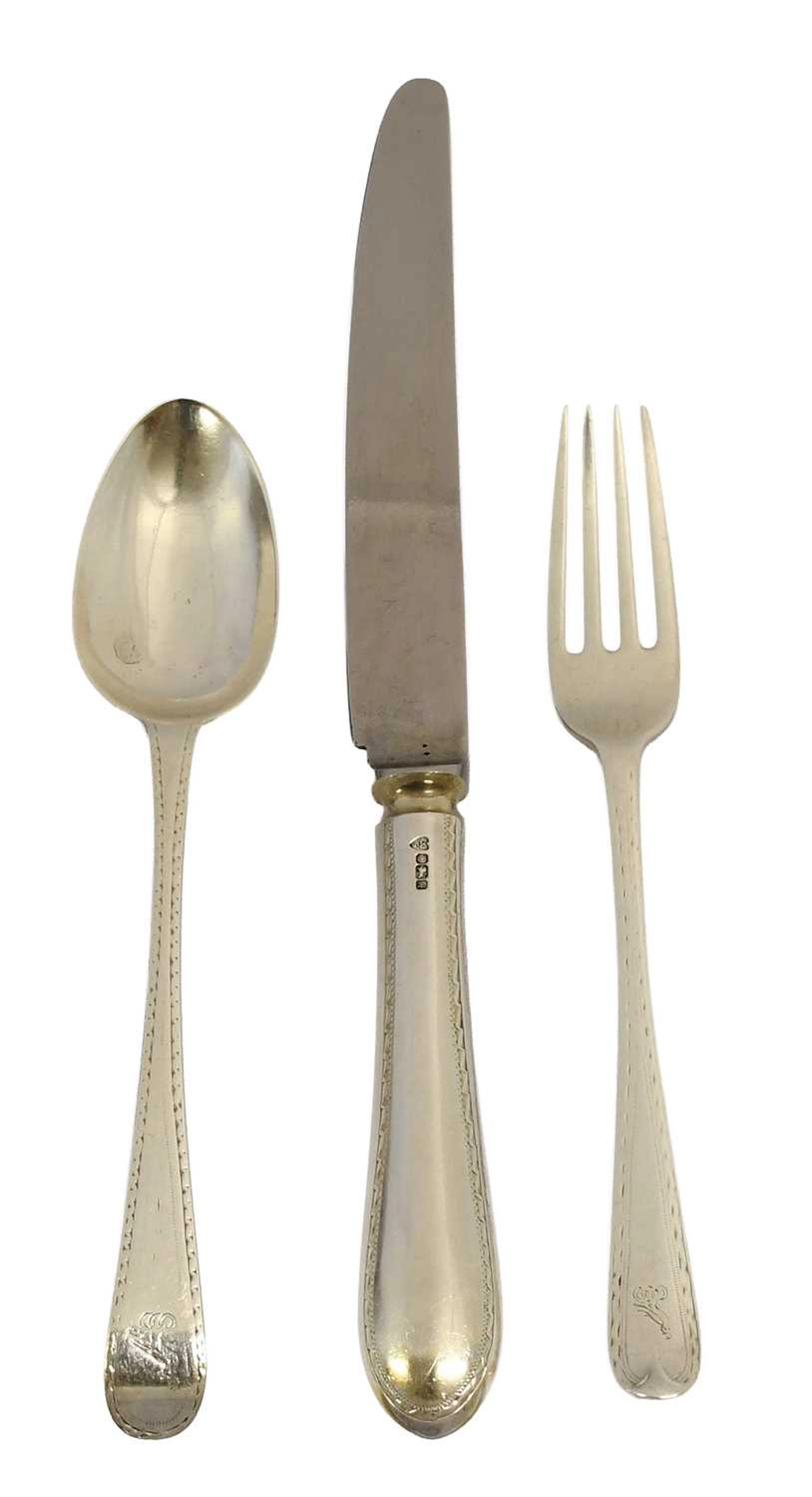 A Collection of Assorted George III and Later Silver Flatware