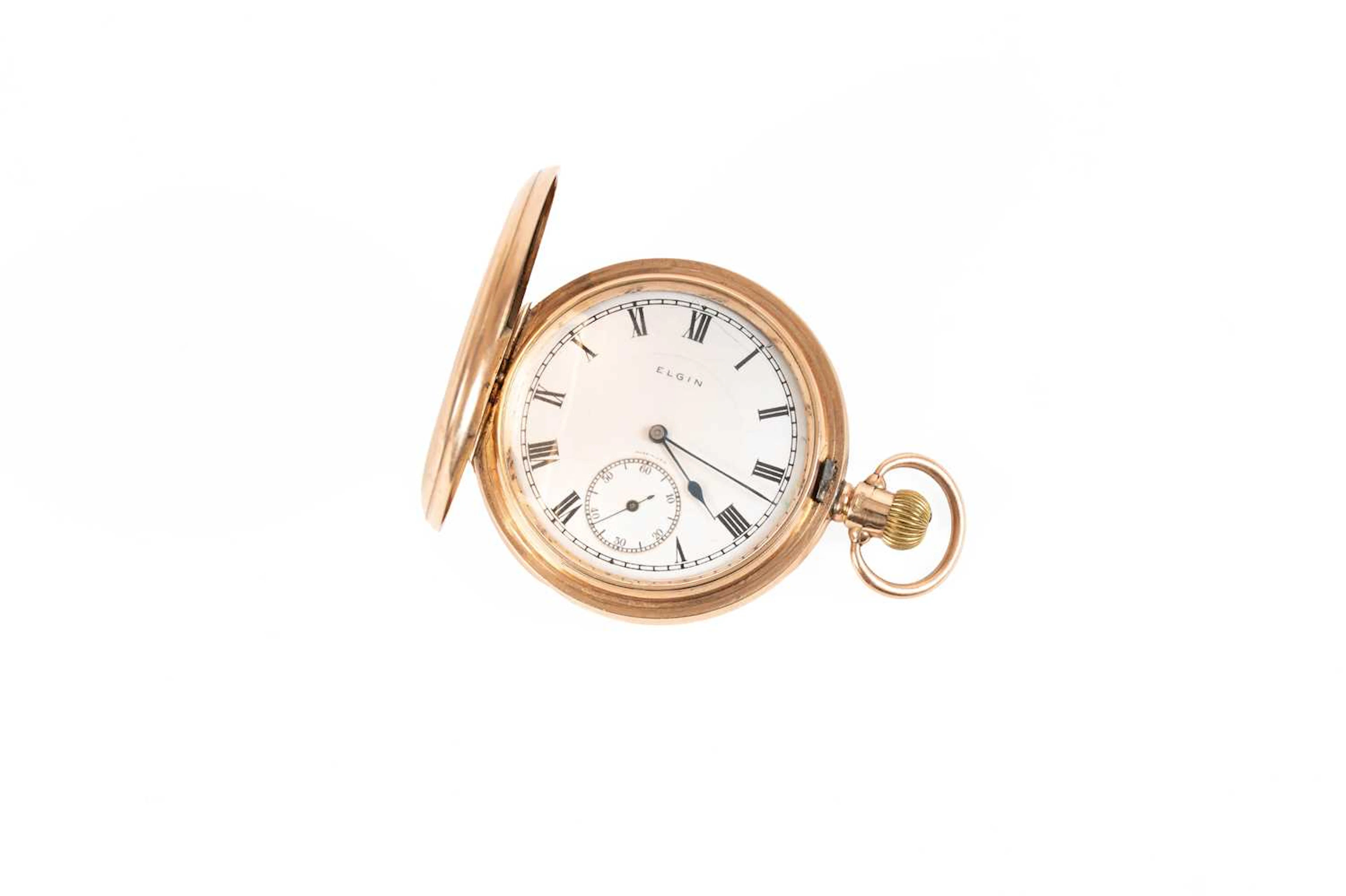 A 9 Carat Gold Full Hunter Pocket Watch, signed Elgin, 1927