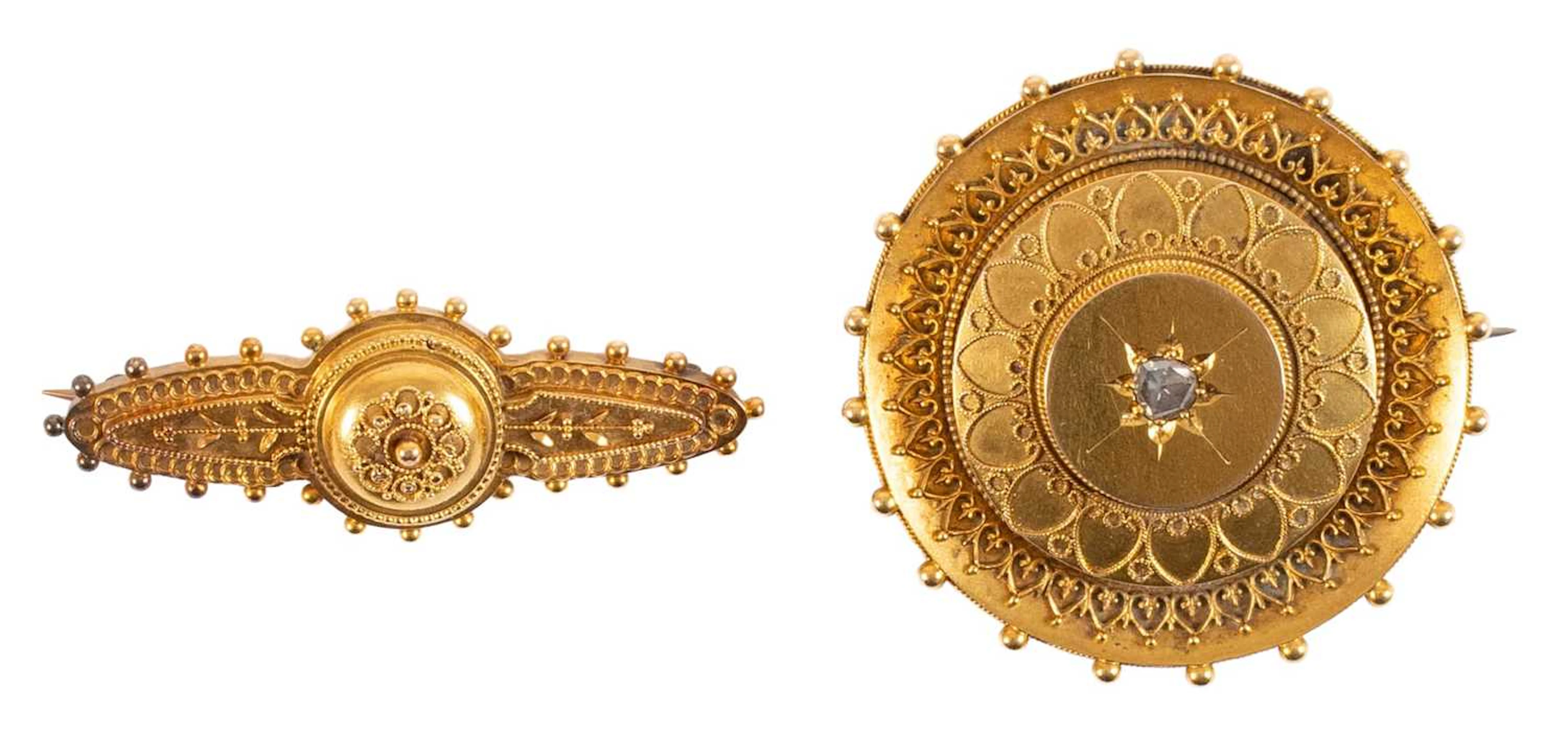 A Diamond Mourning Brooch, Another Mourning Brooch