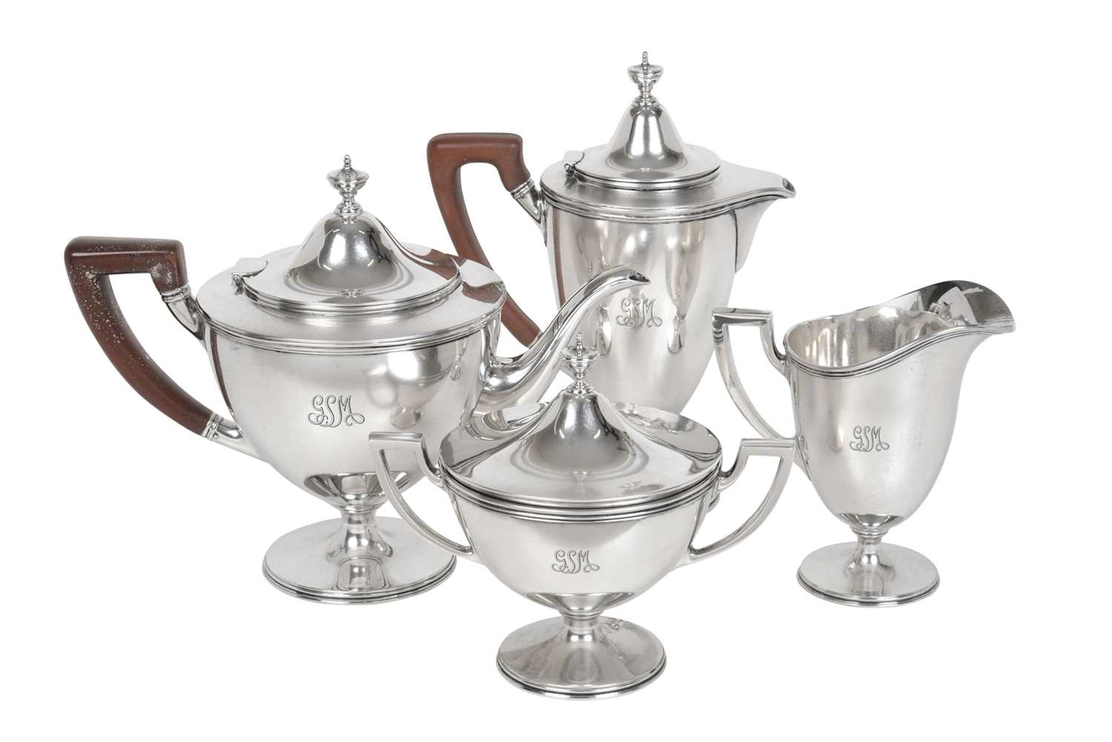 A Four-Piece American Silver Tea-Service by Tiffany and Co., New York