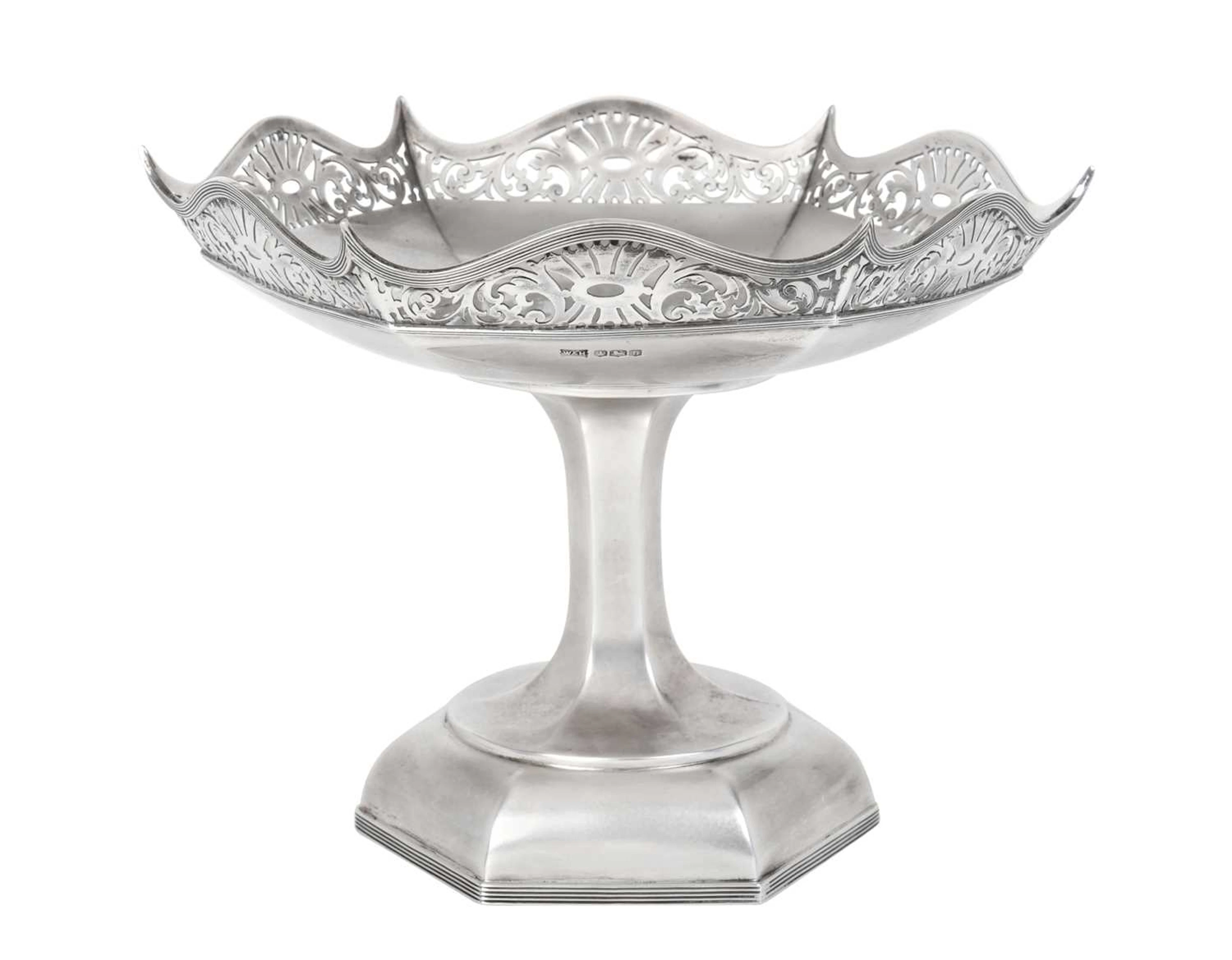 A George V Silver Pedestal-Dish, by Walker and Hall, Sheffield, 1919