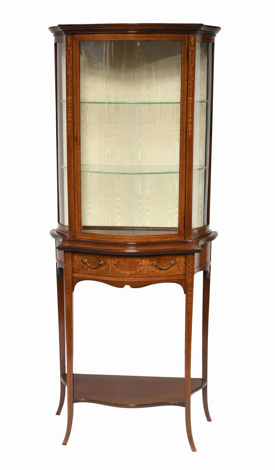 A Reproduction Inlaid Mahogany Display Cabinet, 19th century style
