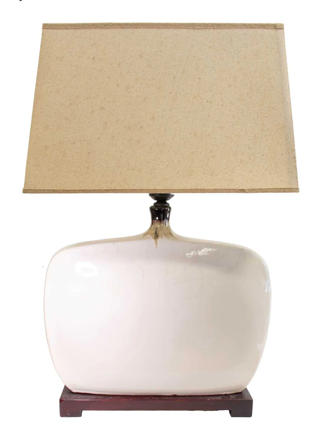 A Pair of Modern Jingchang Ceramic Rectangular Table Lamps, A Lauren Table Lamp