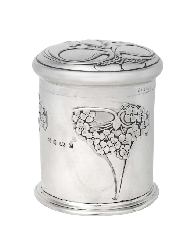 An Edward VII Silver Canister by William Hutton and Sons Ltd., Birmingham