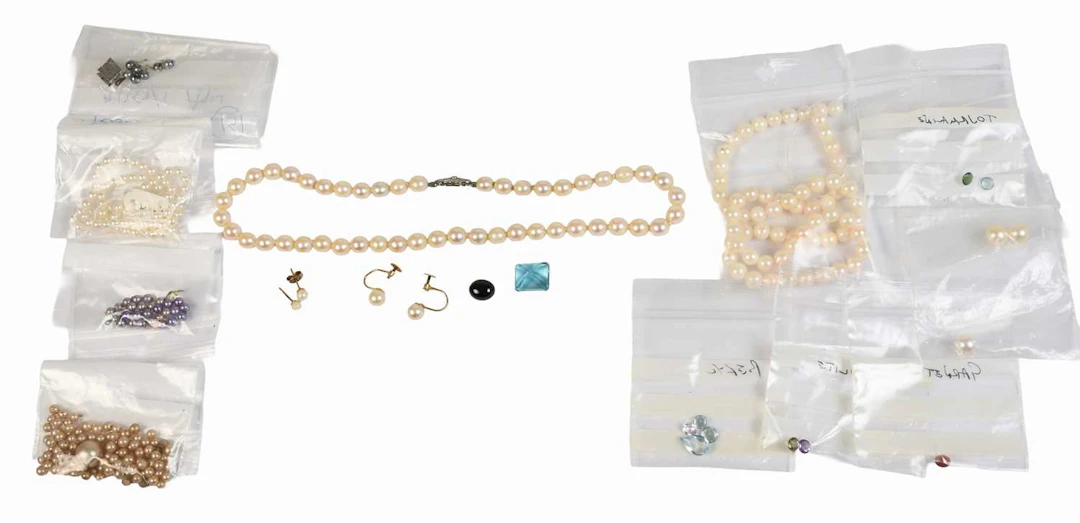 A Cultured Pearl Necklace, with A Diamond Set Clasp, Two Pairs of