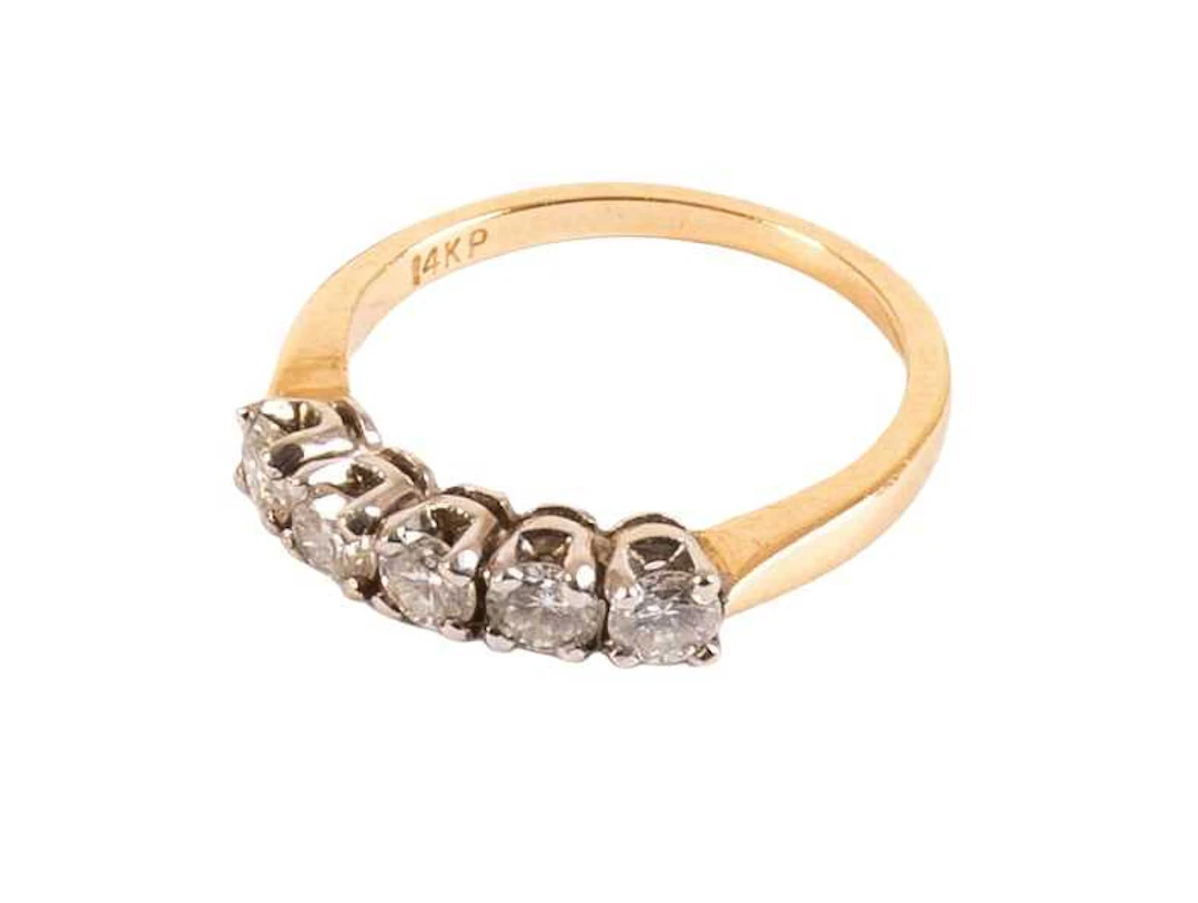 A Diamond Five Stone Ring