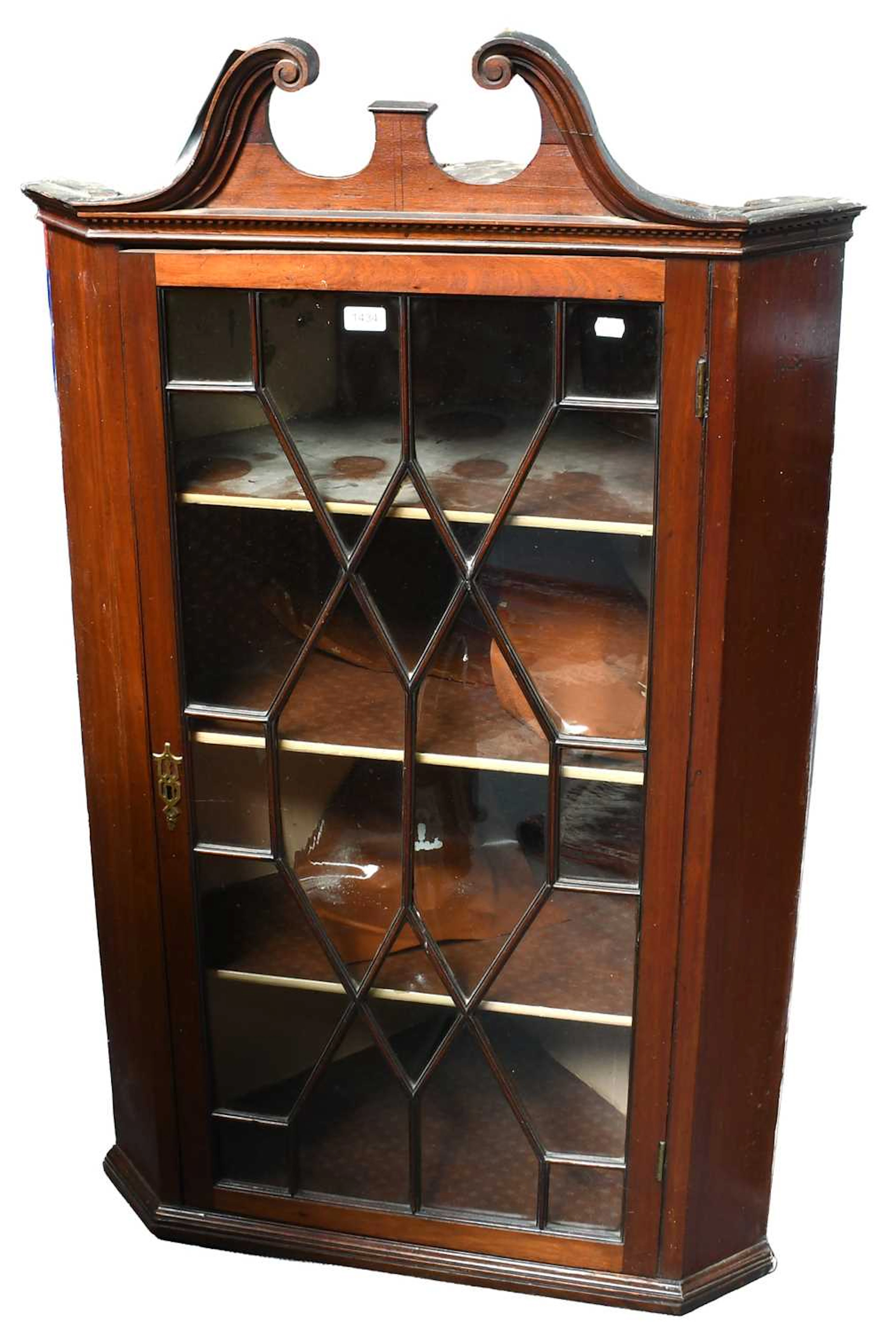 A Large George III Mahogany Hanging Corner Cupboard