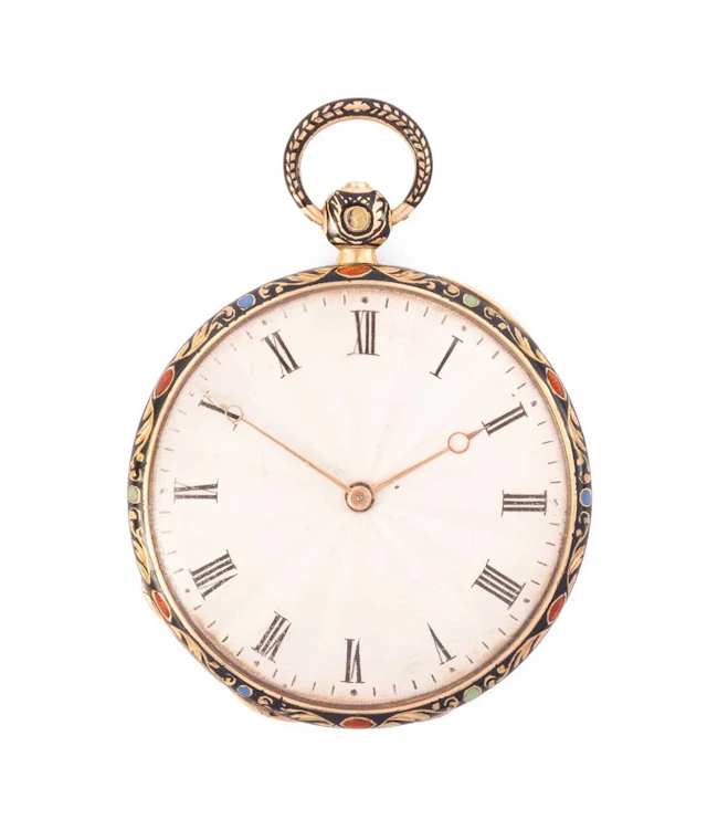 Devaulx: A Lady's French Gold and Enamel Pocket Watch, signed S Devaulx