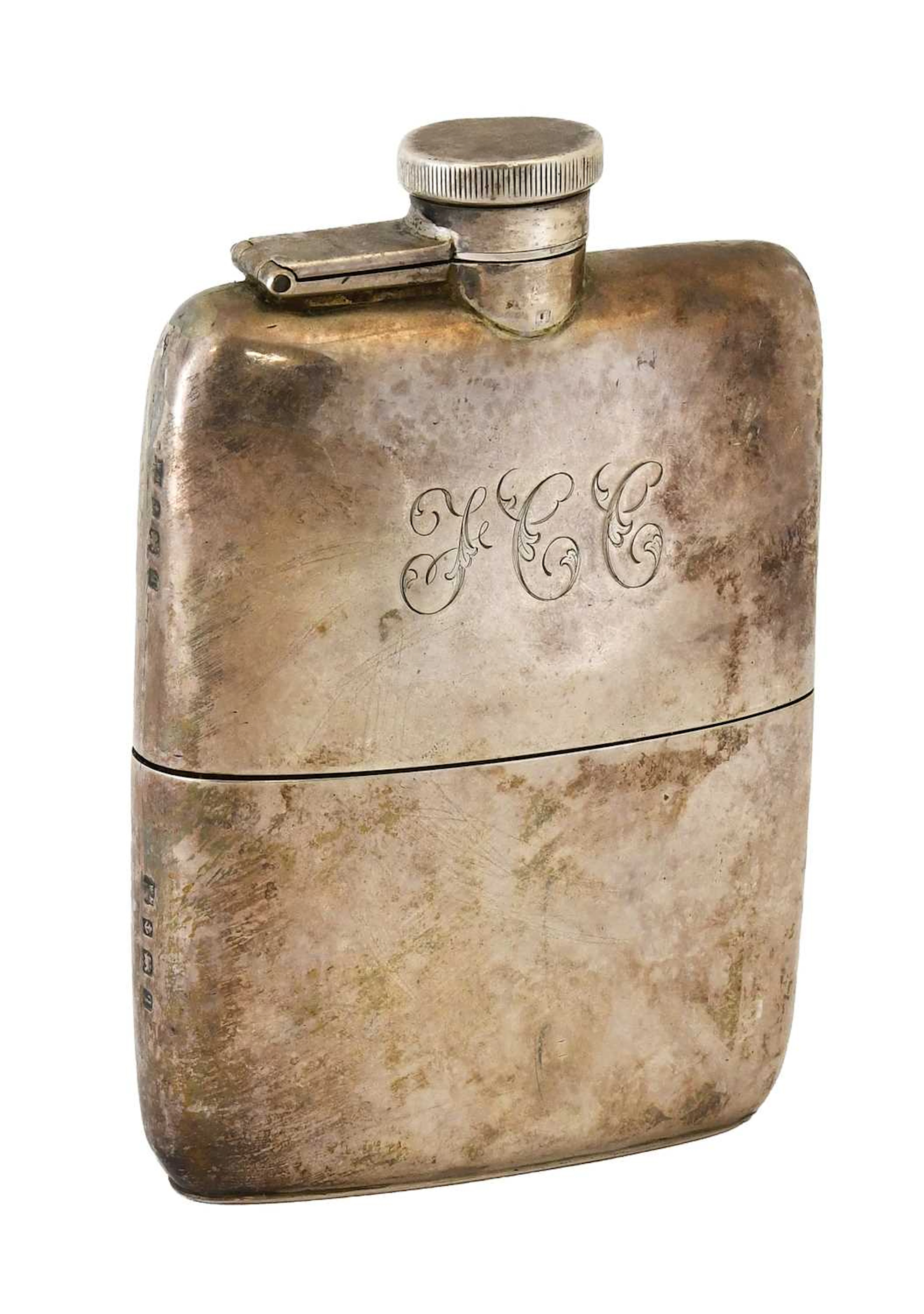 A George V Silver Spirit Flask, by