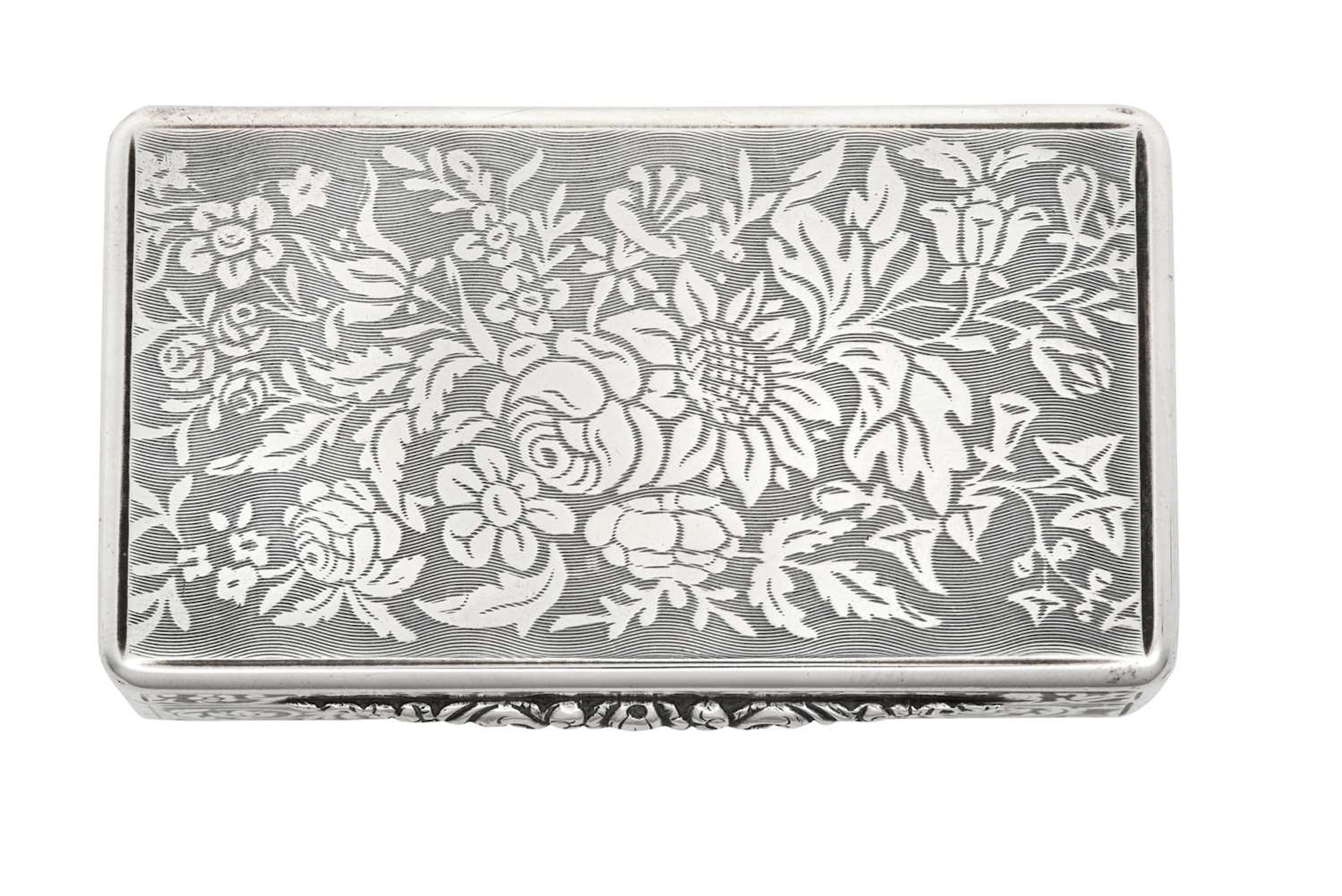 A Continental Silver Snuff-Box Marked Indistinctly, Possibly Austrian