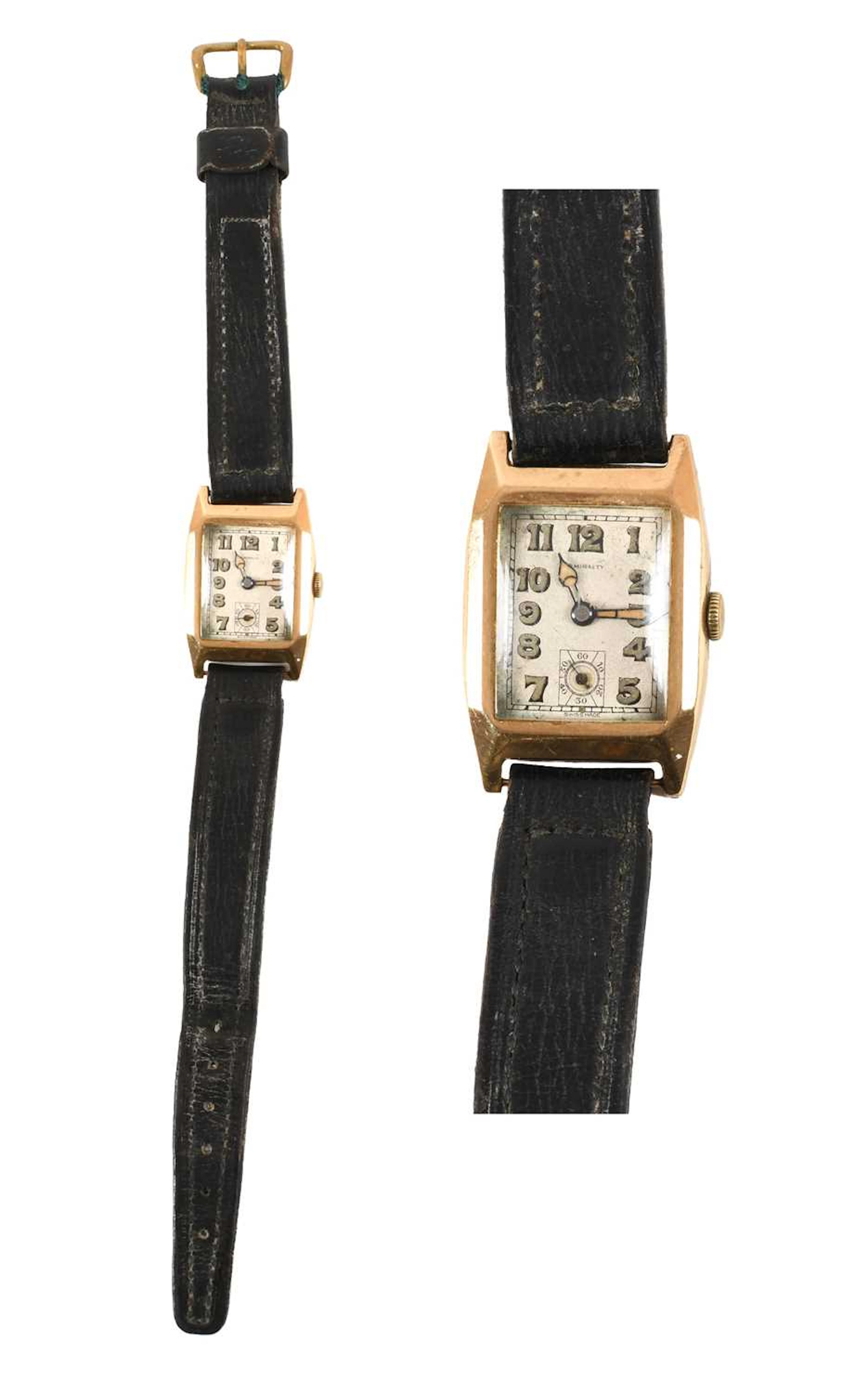 A 9 Carat Gold Rectangular Wristwatch, signed Admiralty, 1934