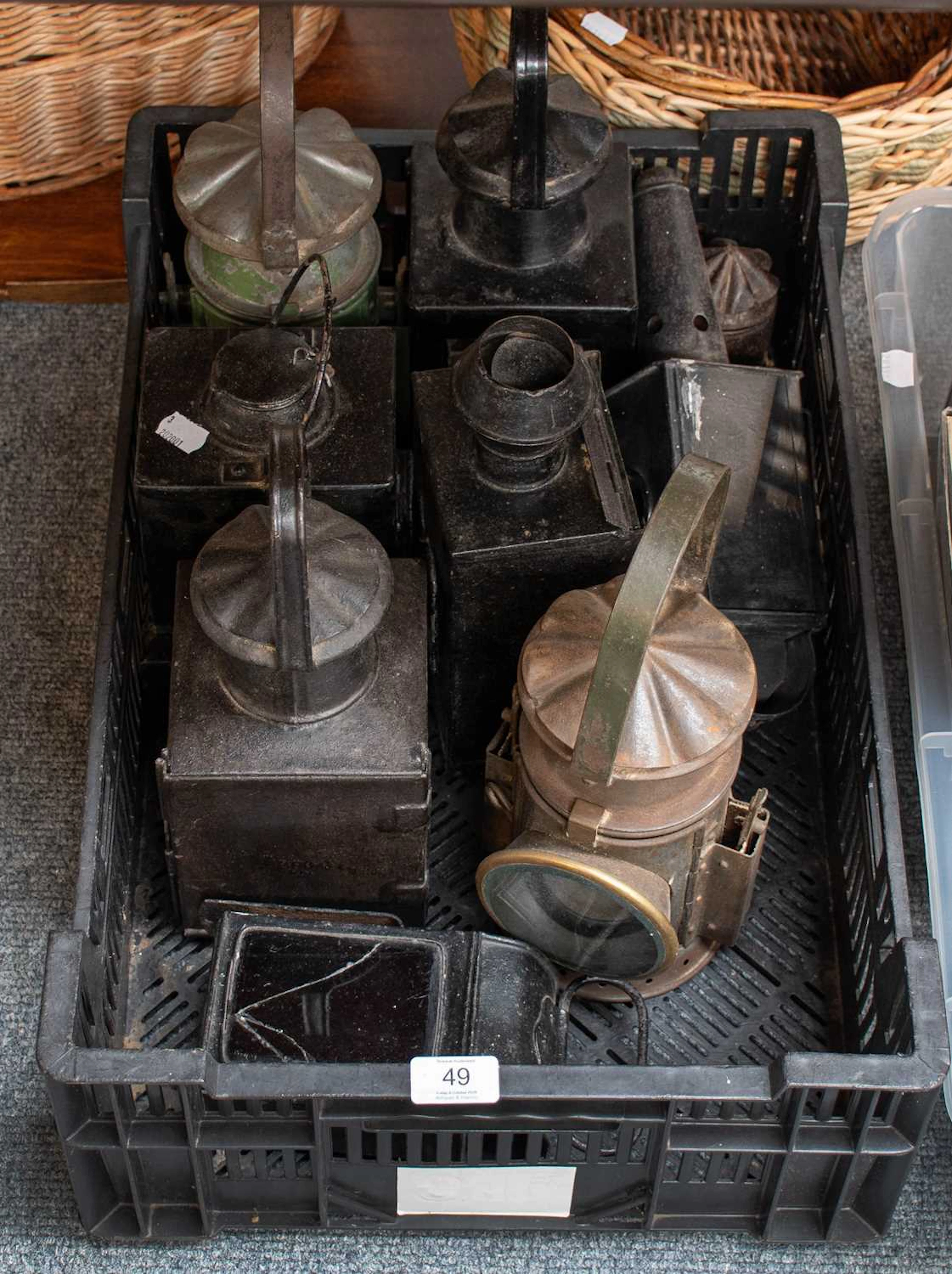 A Collection of Metal Railway Lamps