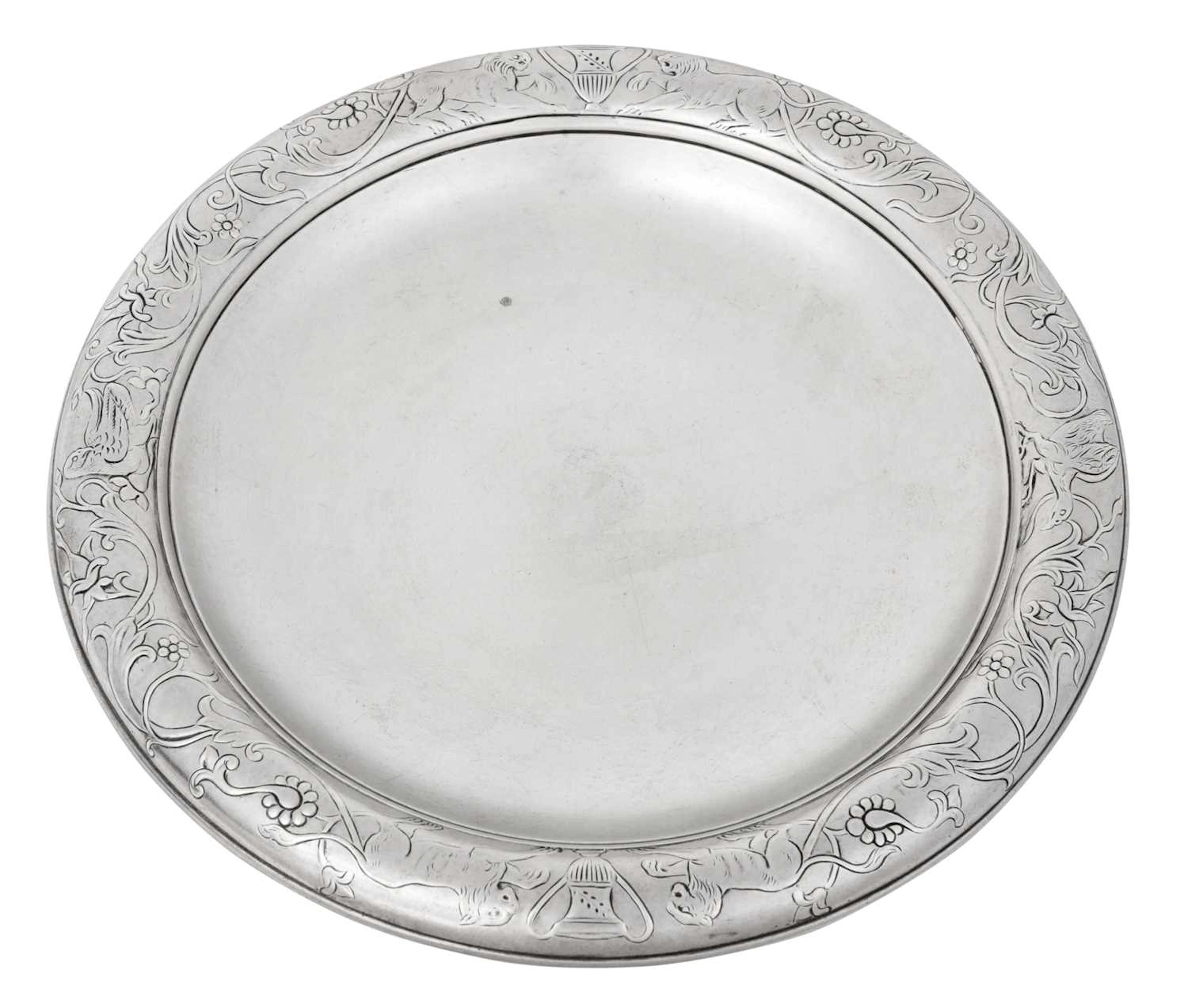 An Italian Silver Dish by Giacinto Melillo, Naples, Late 19th Century
