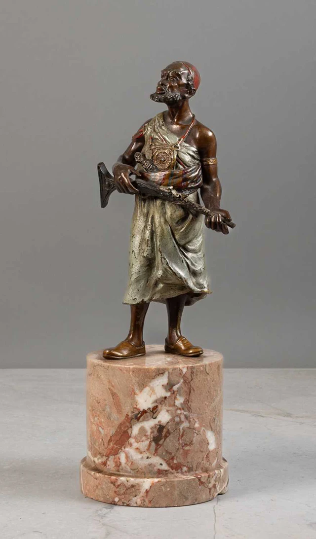 An Austrian Cold-Painted Bronze Figure of a Middle-Eastern Fighter