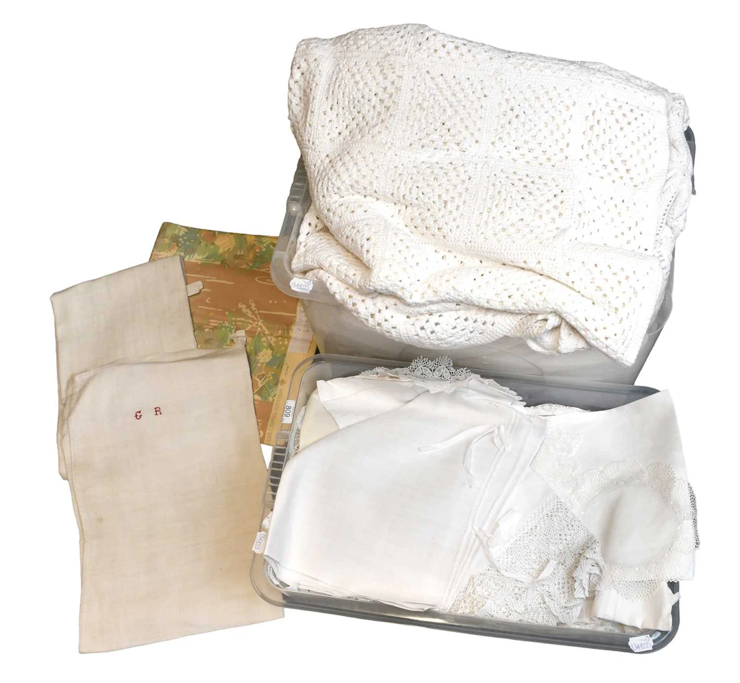 Assorted White Linen and Textiles