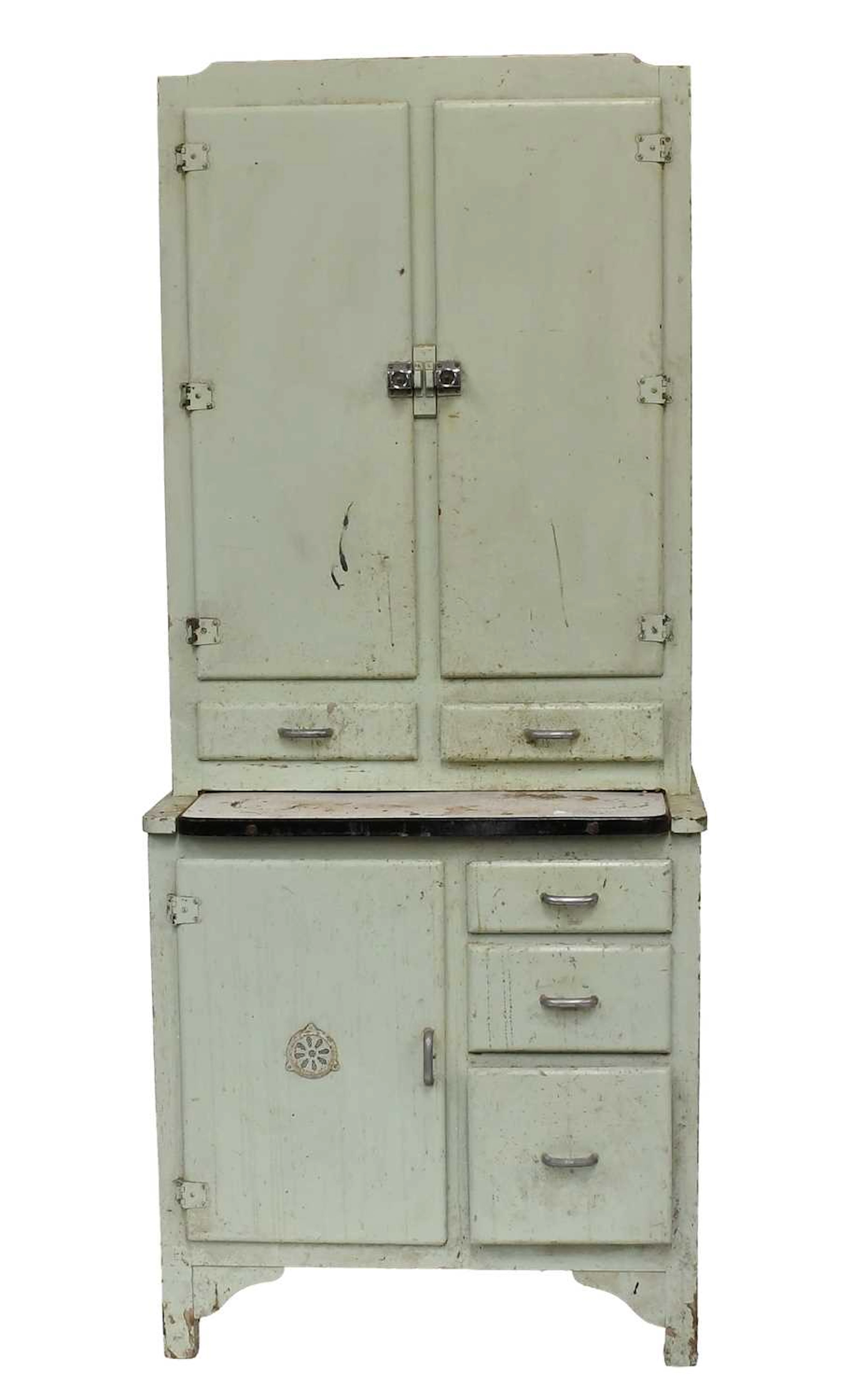 A 1950s Green Painted Kitchen Food Cupboard