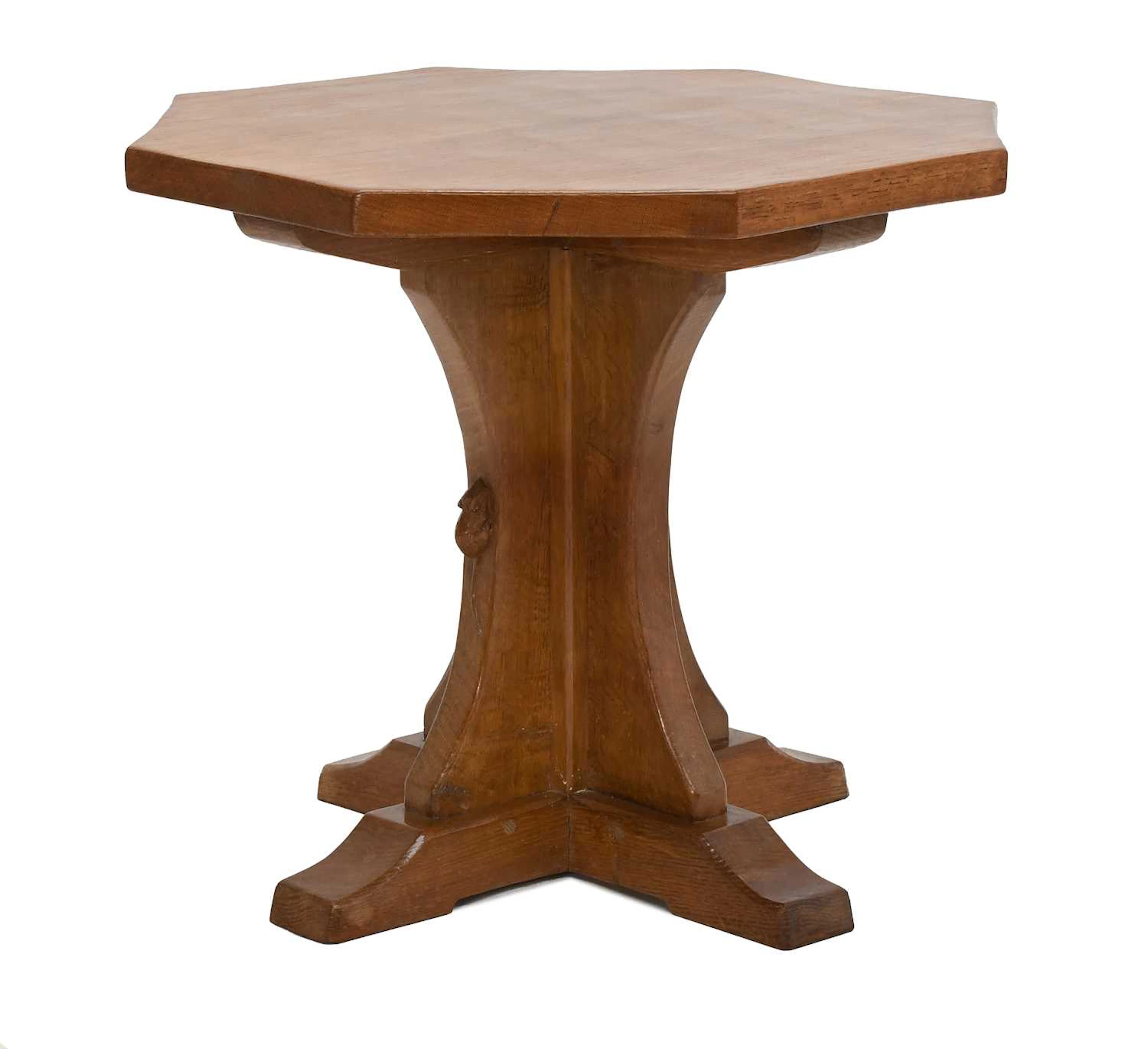 Workshop of Robert Mouseman Thompson (Kilburn): An English Oak Octagonal