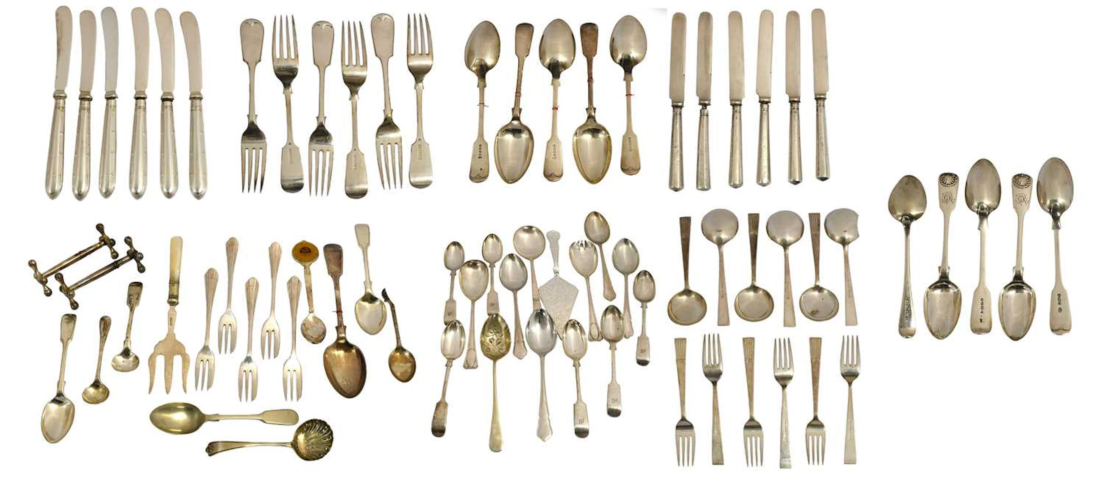A Collection of Assorted Silver and Silver Plate Flatware