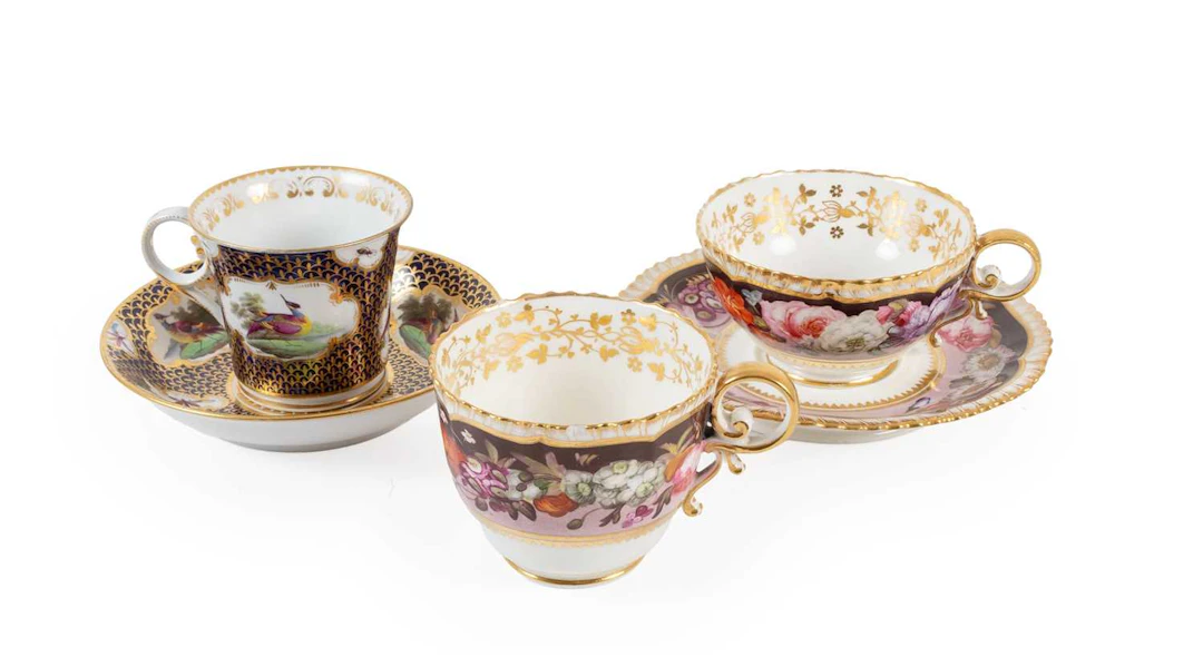 A Worcester Barr, Flight & Barr Porcelain Cup and Saucer, circa 1810