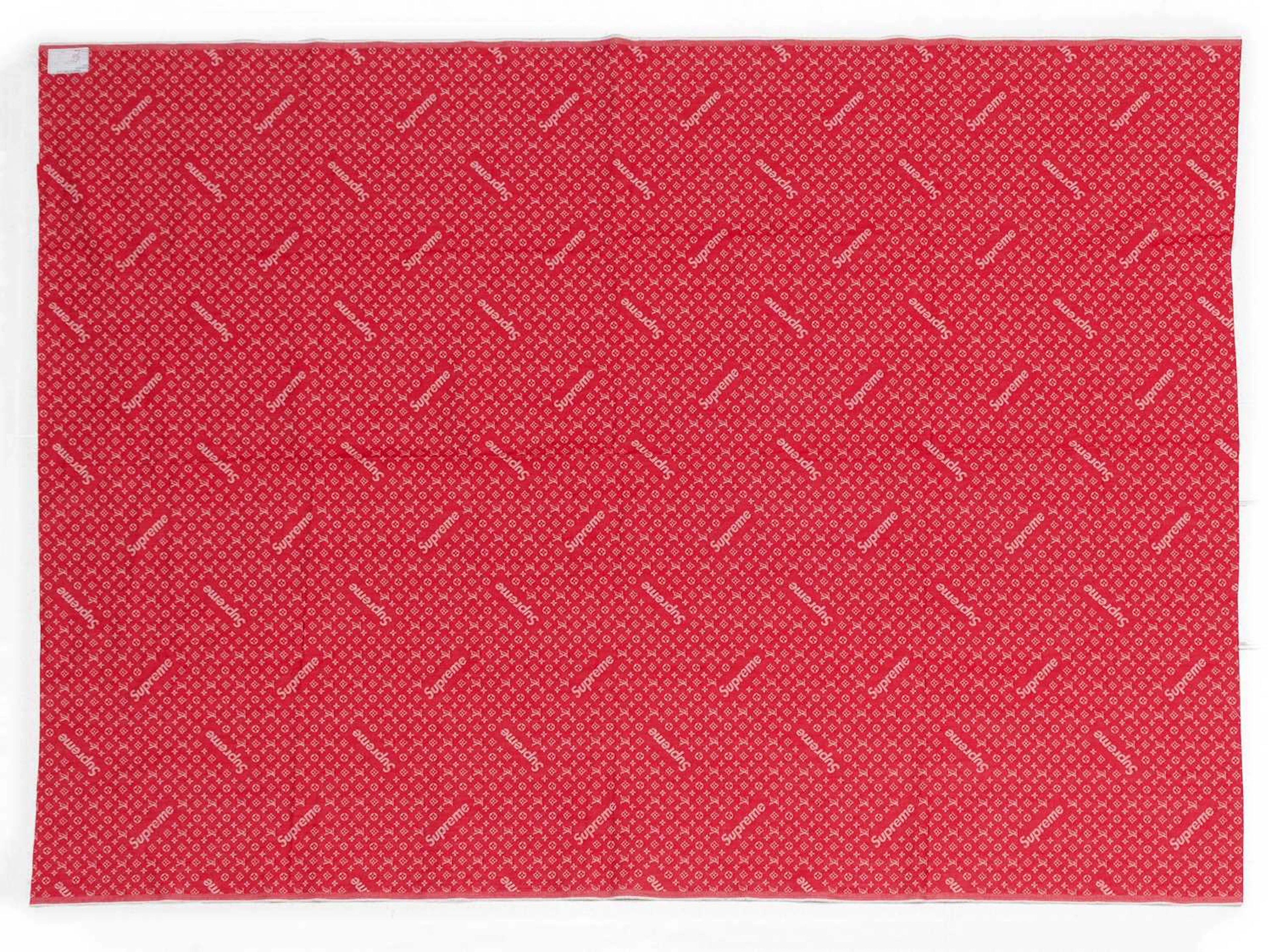 Louis Vuitton x Supreme Monogram Red Denim Fabric, by Kim Jones, Menswear