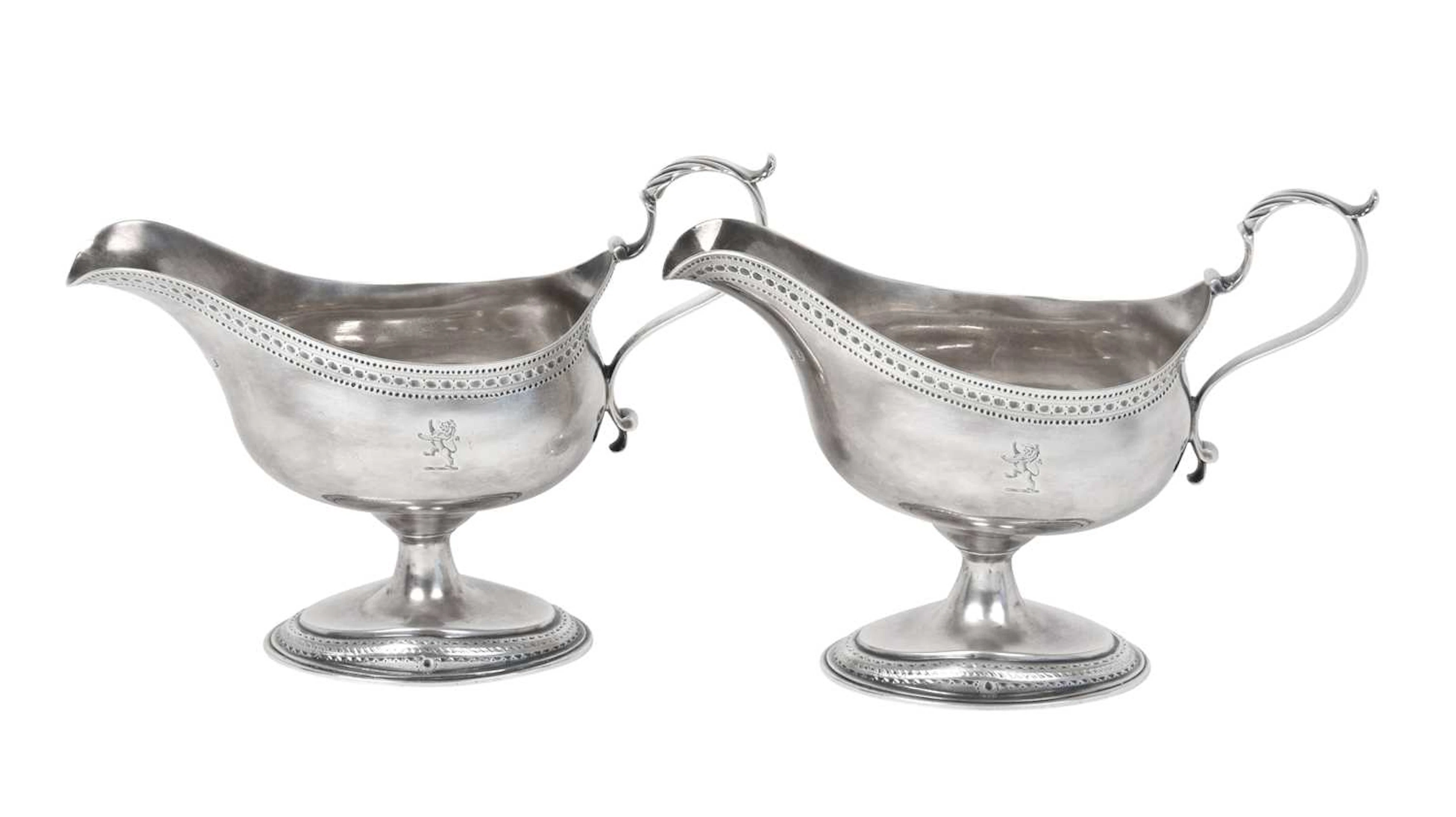 A Pair of George III Silver Sauceboats Maker's Mark WS, Perhaps for